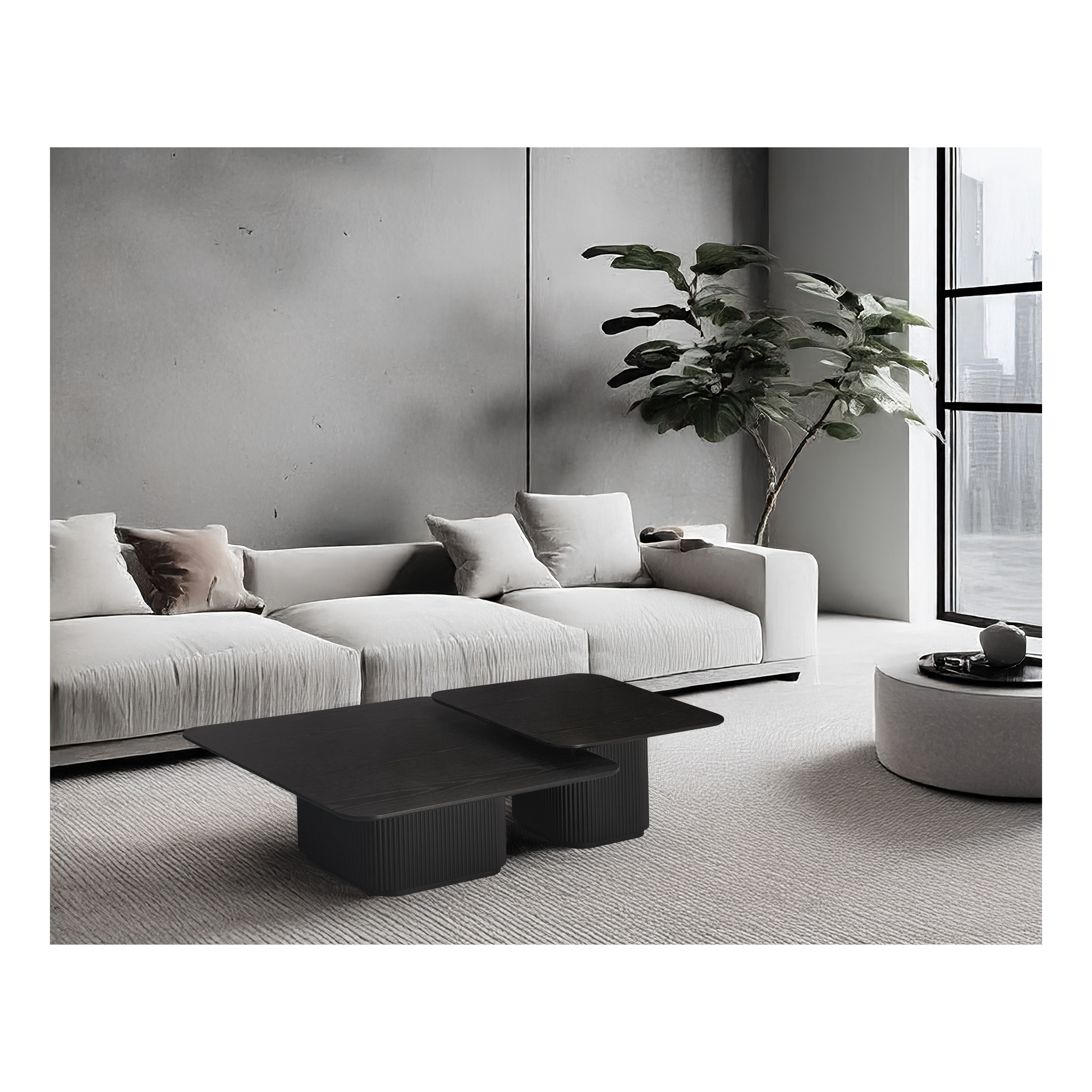 Tessa Nesting Tables - Black Veneer