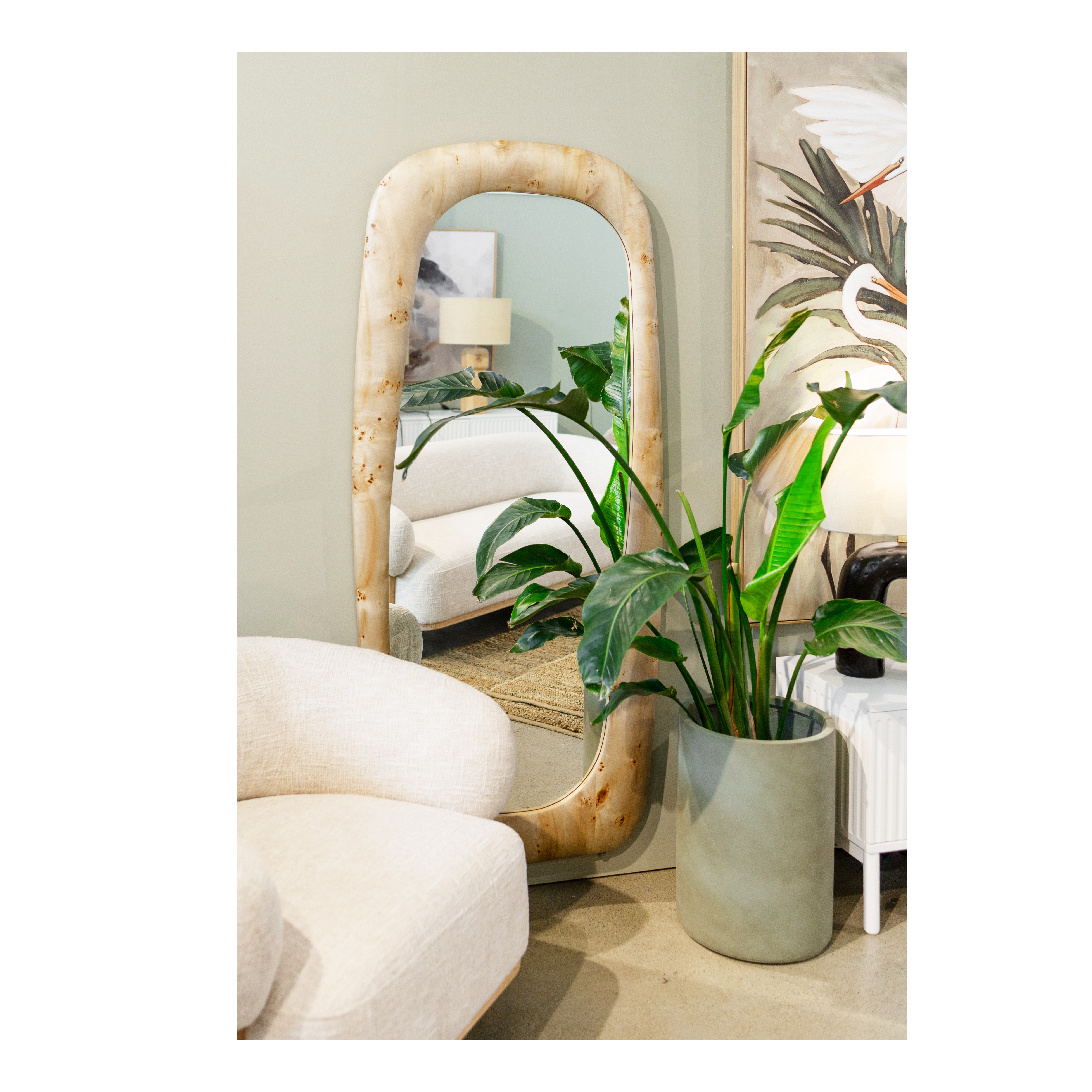 Tasmin Mirror - Burl Veneer