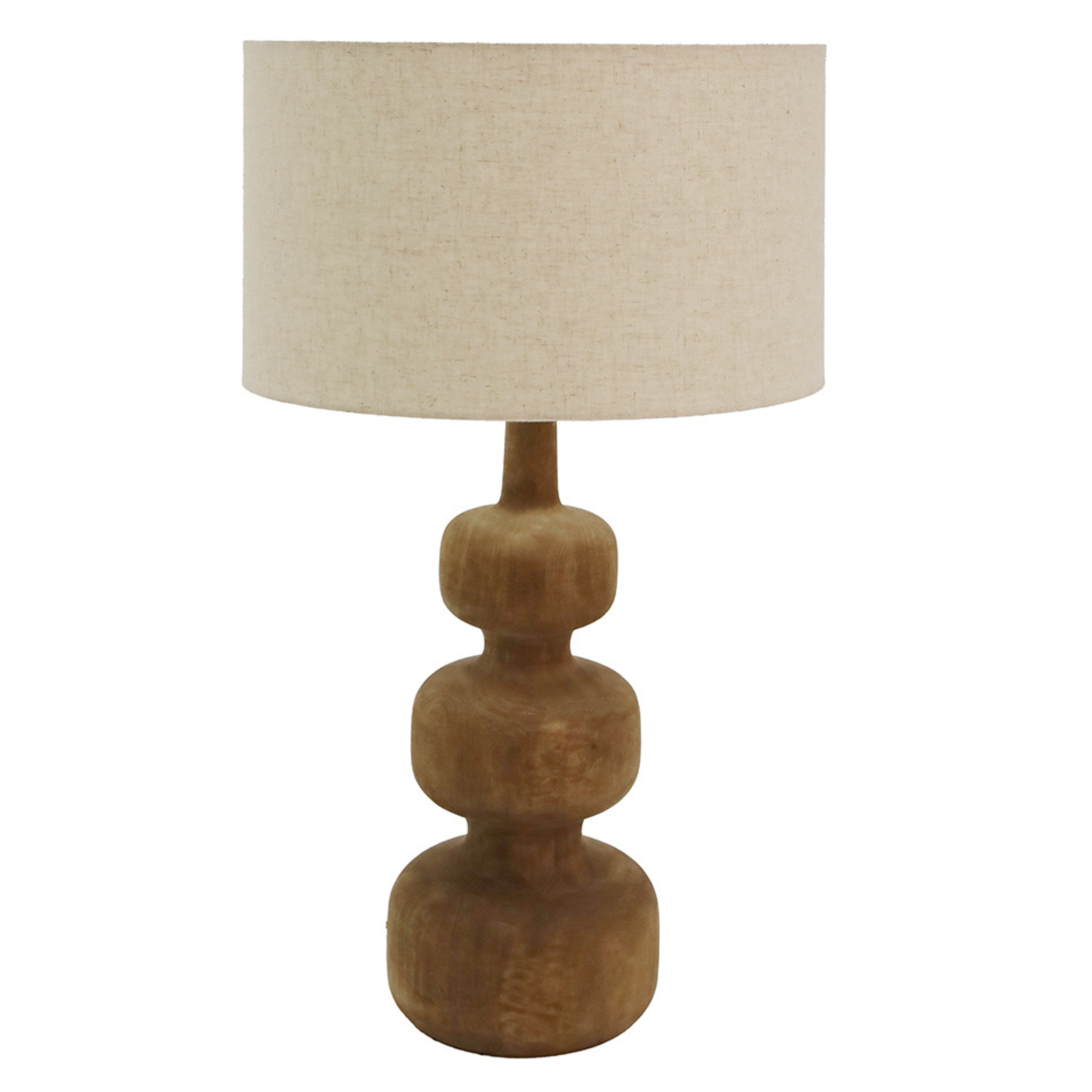 Teague Wooden Table Lamp - Natural/Cotton Linen Shade