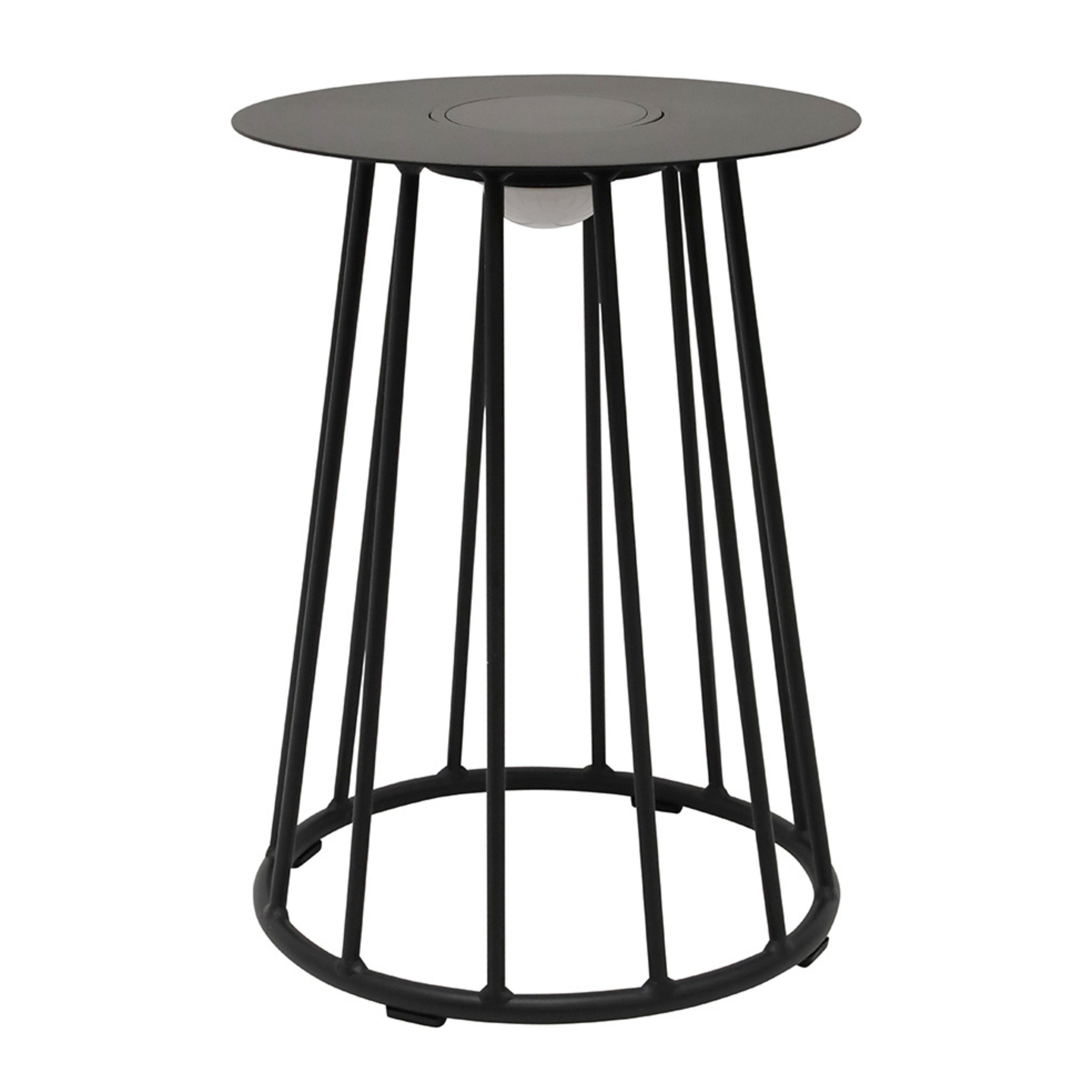 Lozano Aluminium Solar Lamp Side Table - Black