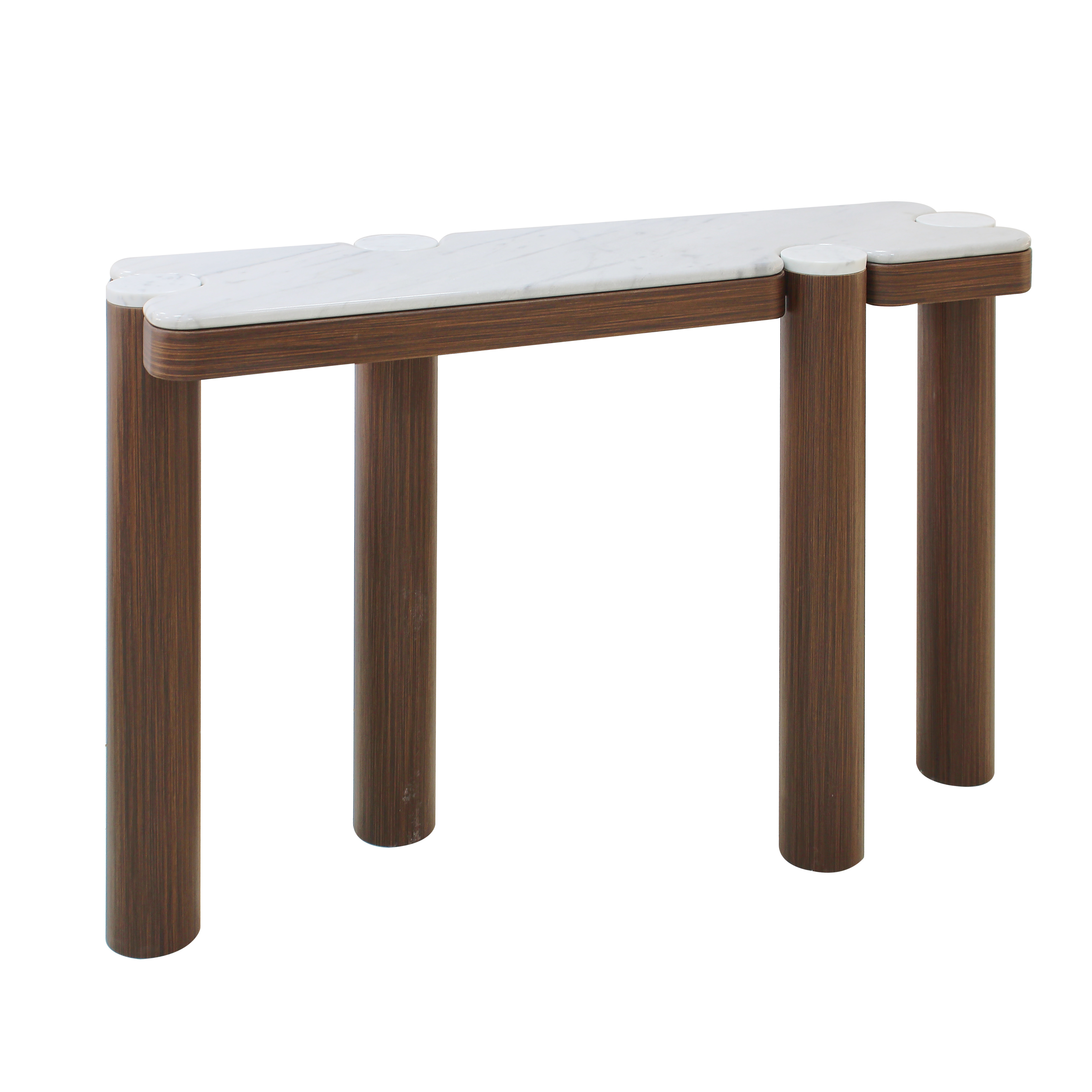 Rio Veneer Console With Marble Top - Walnut