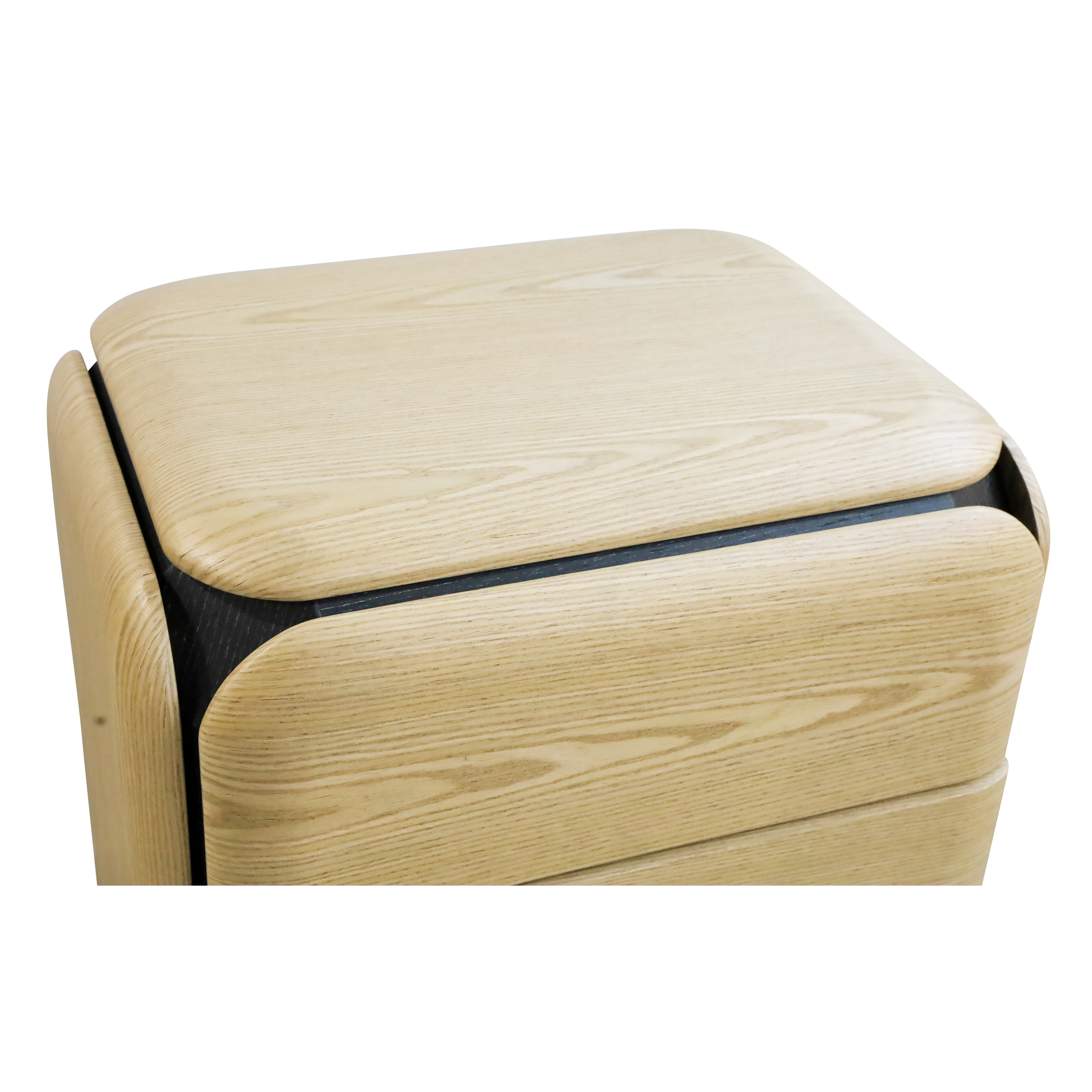 Winnie 3 Drawer Bedside - Oak/Black