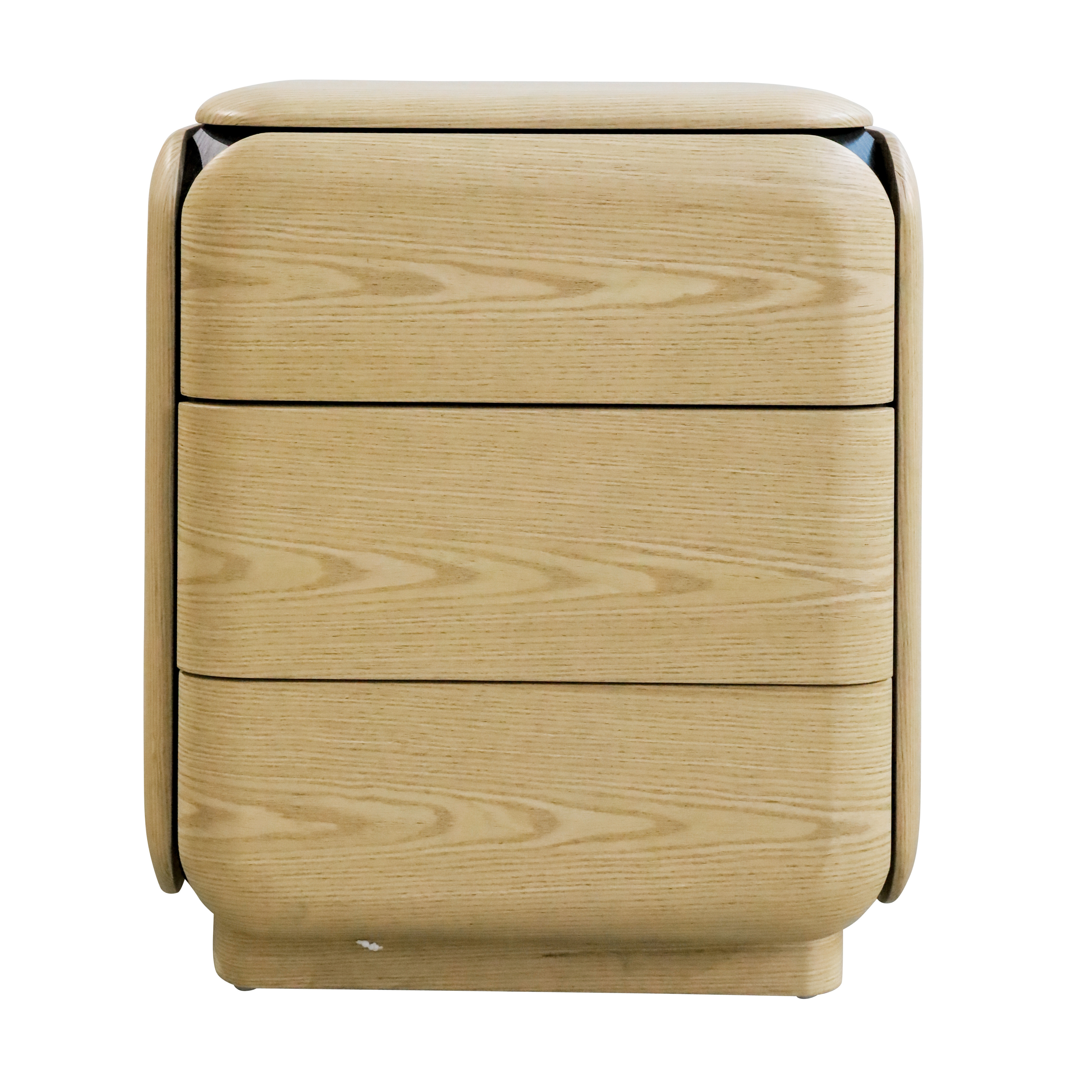 Winnie 3 Drawer Bedside - Oak/Black