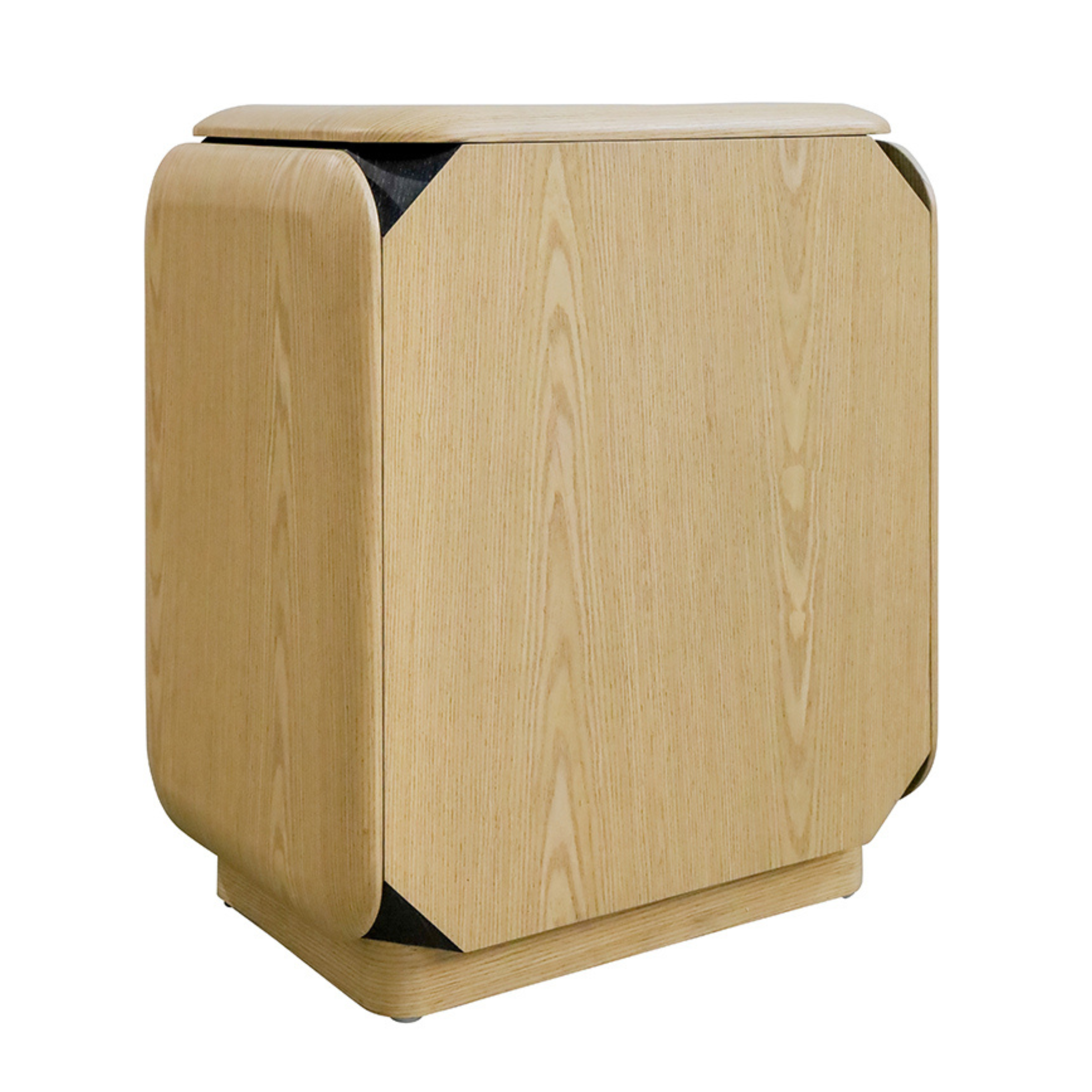 Winnie 3 Drawer Bedside - Oak/Black