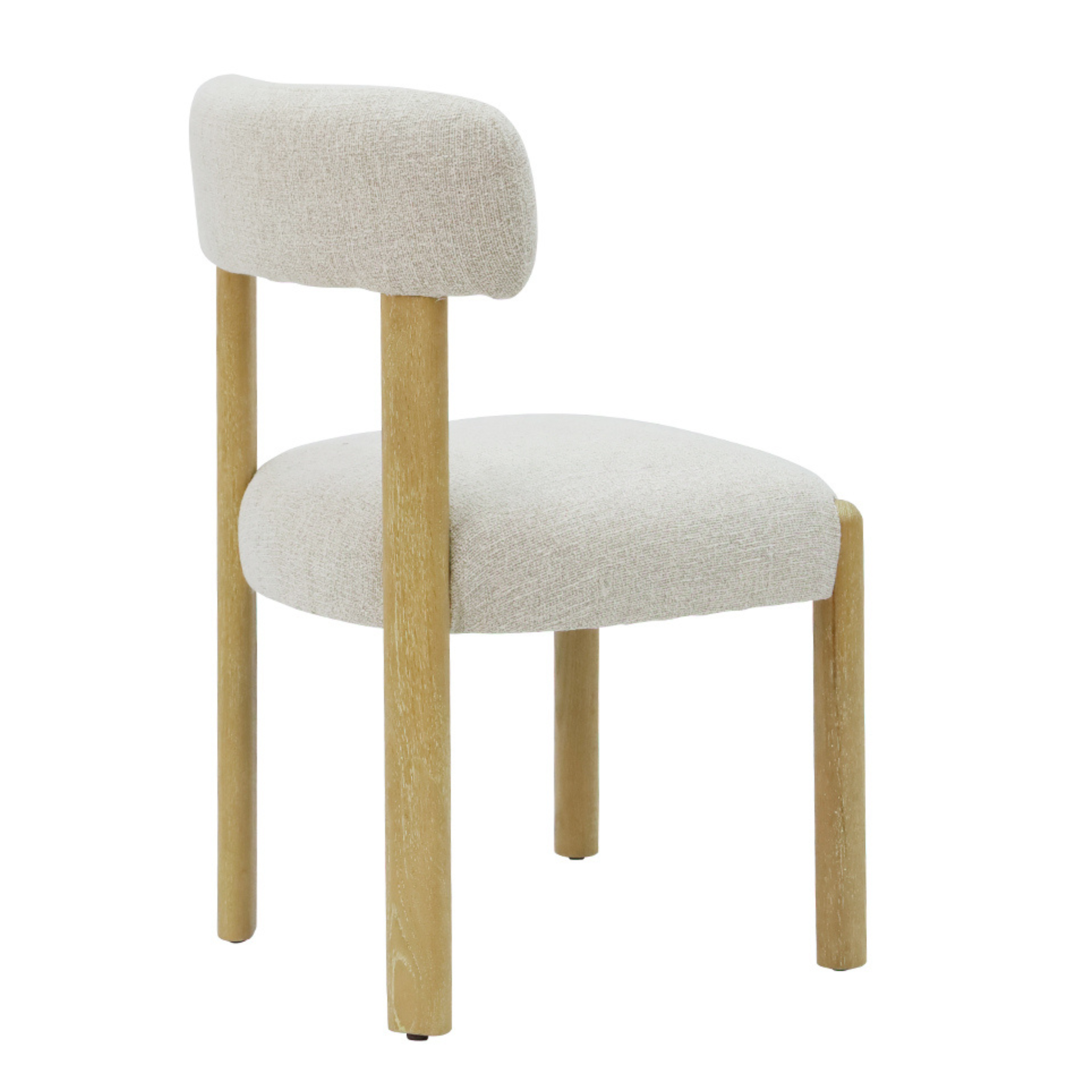 Mia Linen & Oak Dining Chair - Beige Fleck