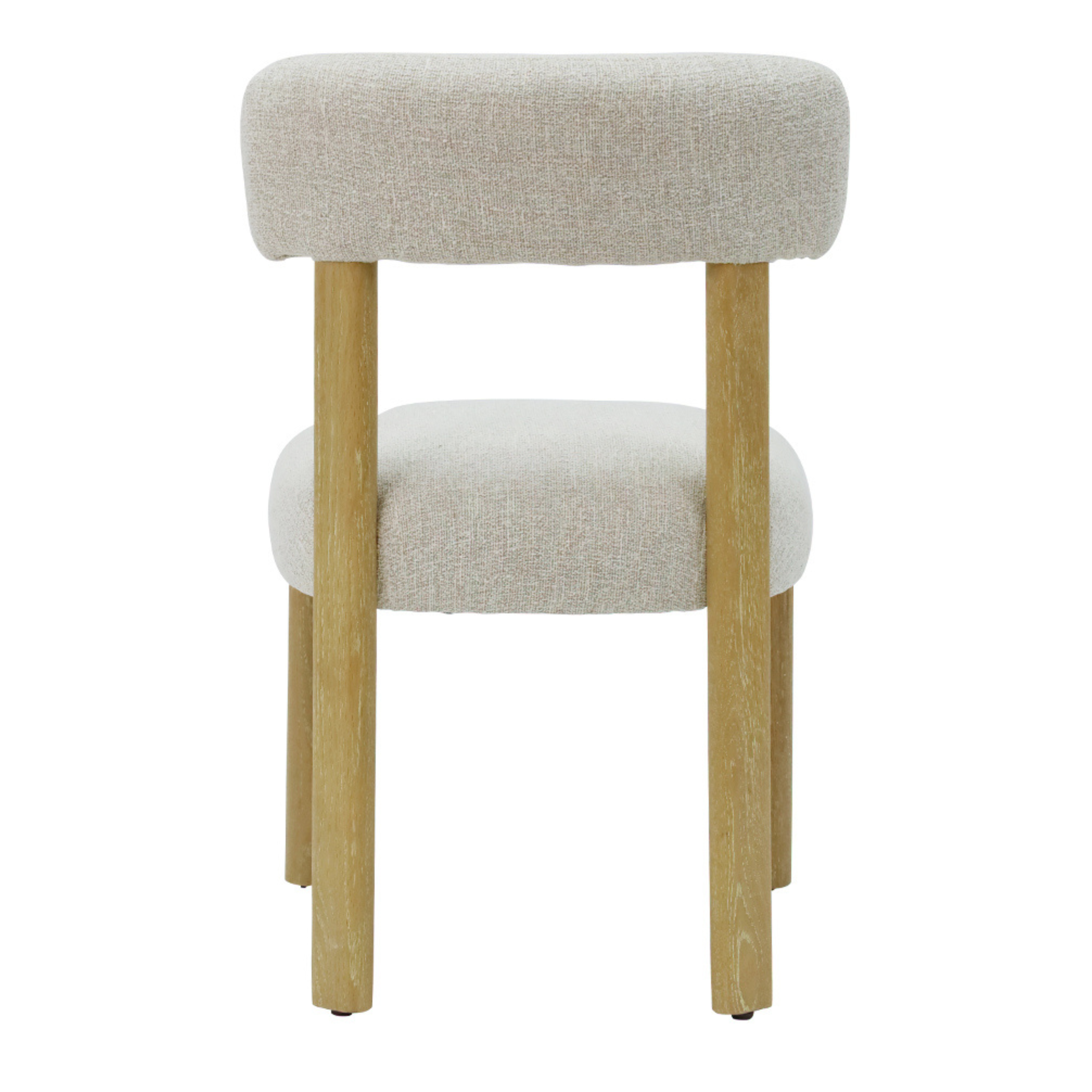 Mia Linen & Oak Dining Chair - Beige Fleck
