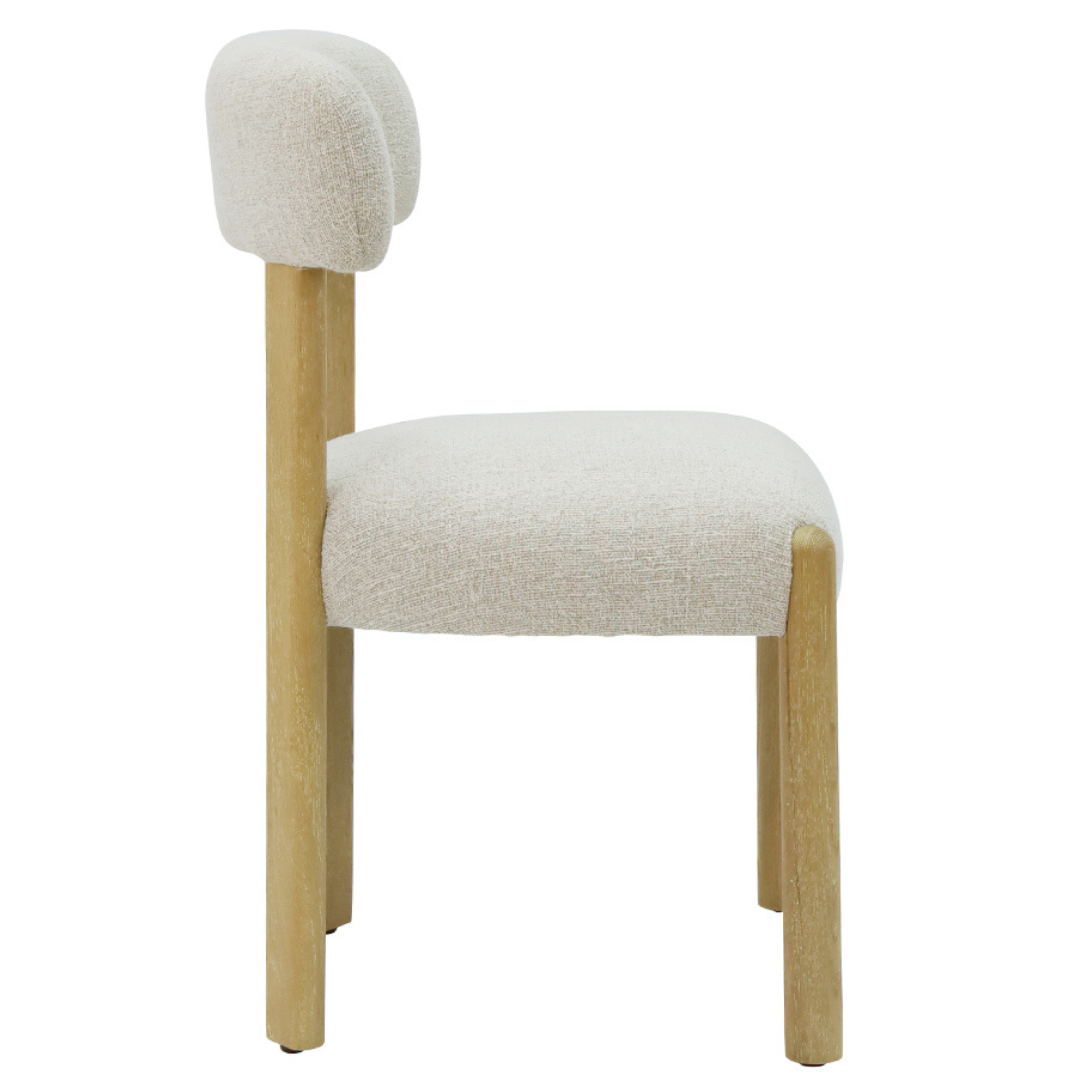 Mia Linen & Oak Dining Chair - Beige Fleck