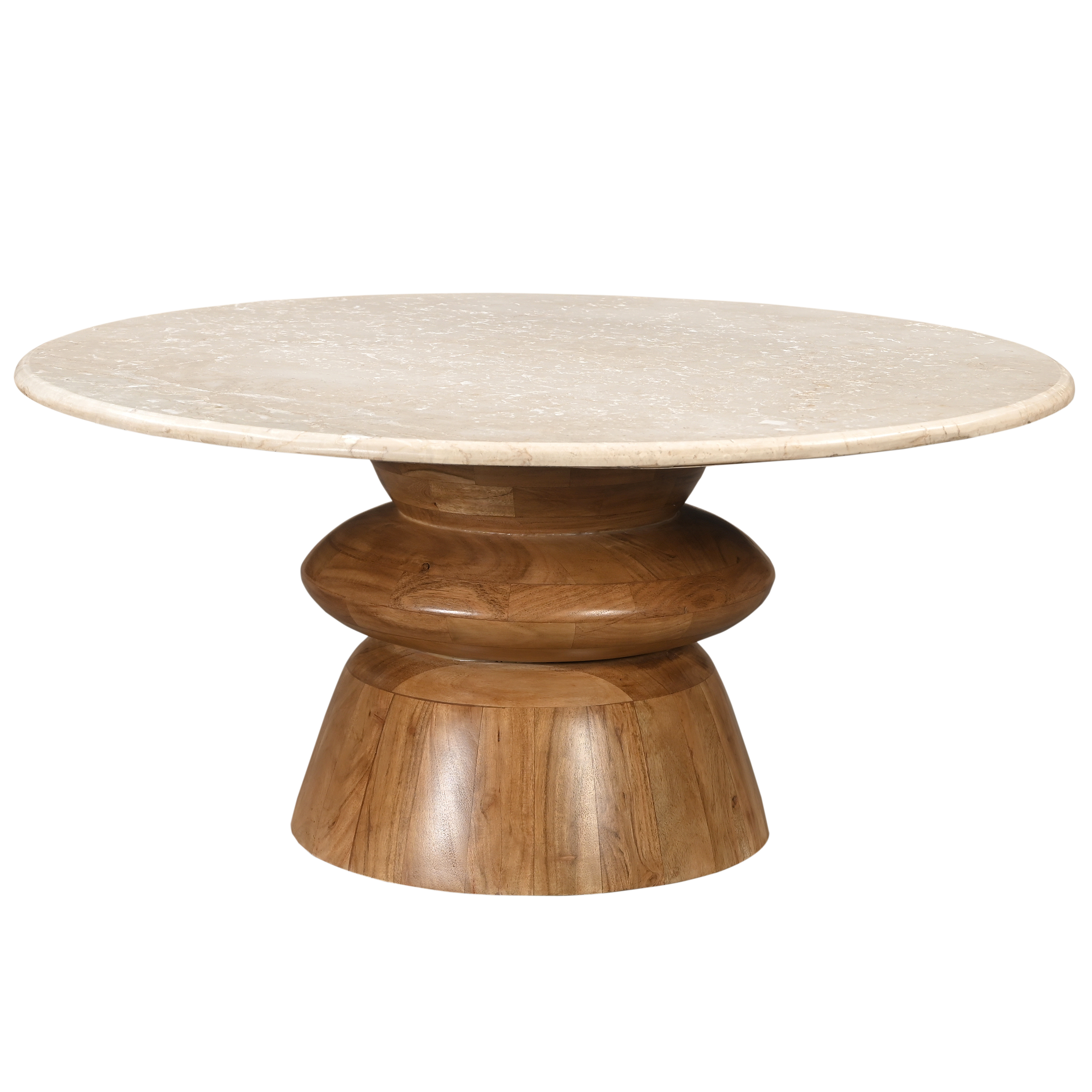 Weiss Coffee Table With Stone Top - Natural