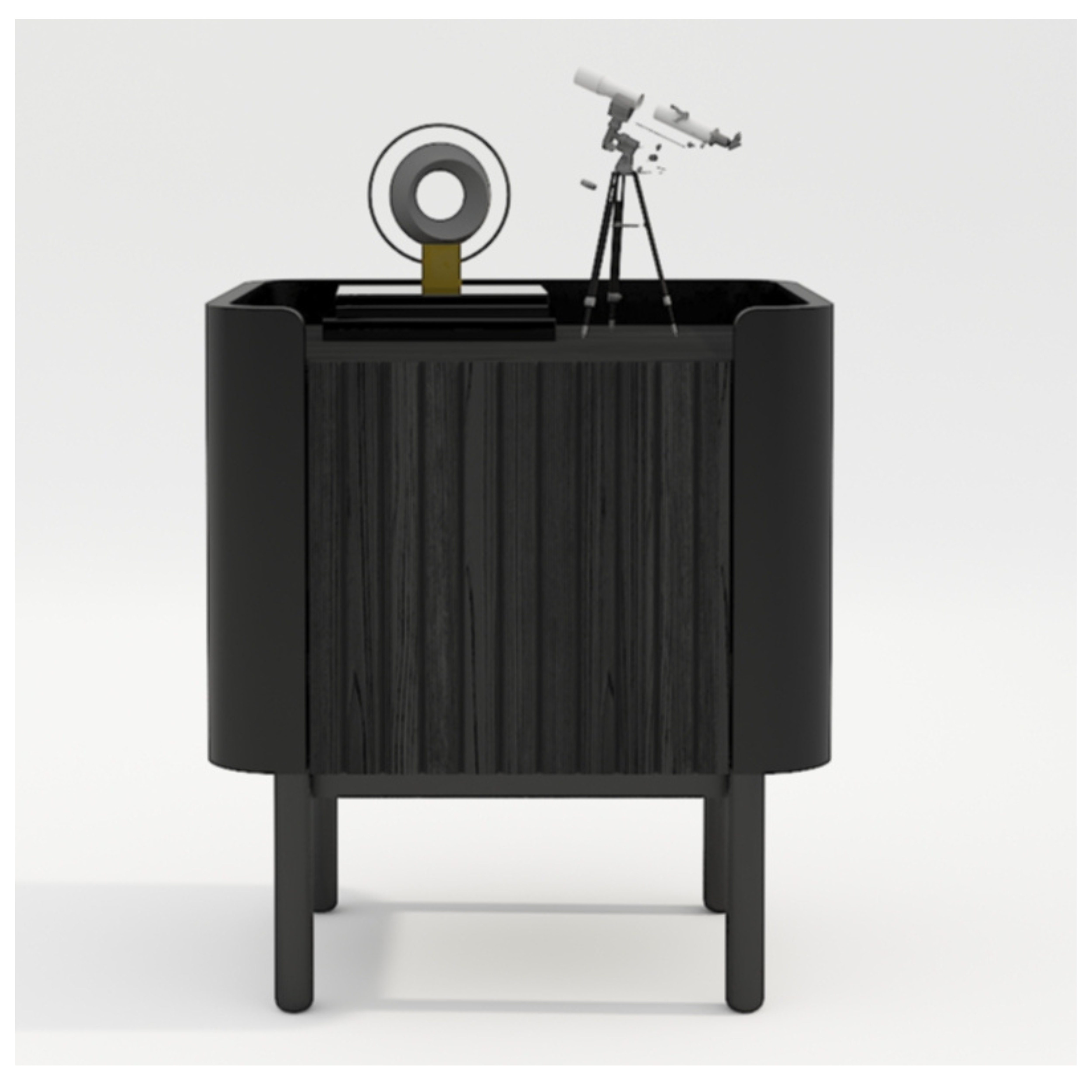 Theo Curved Bedside - Black