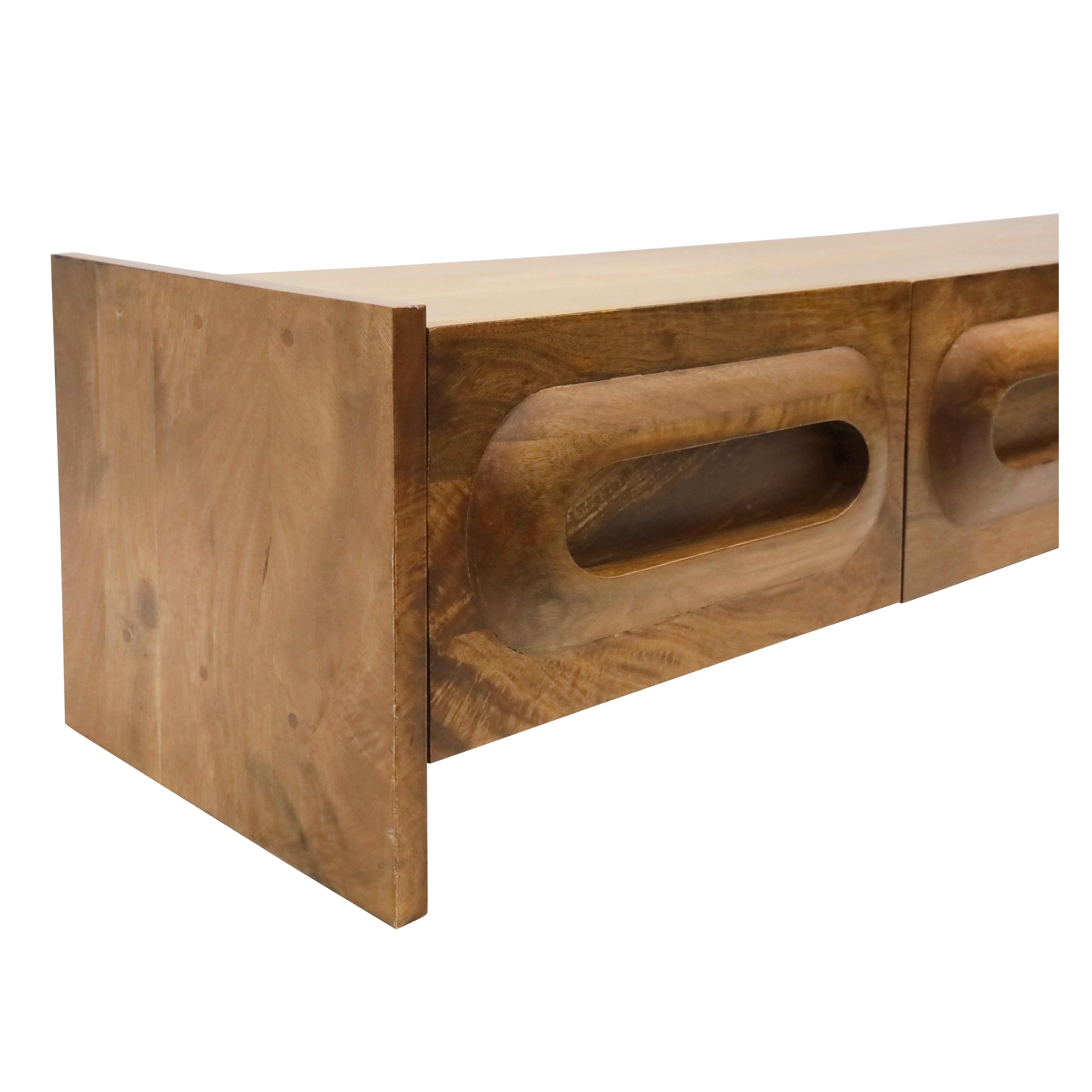 Porthole 3 Door Media Unit - Walnut