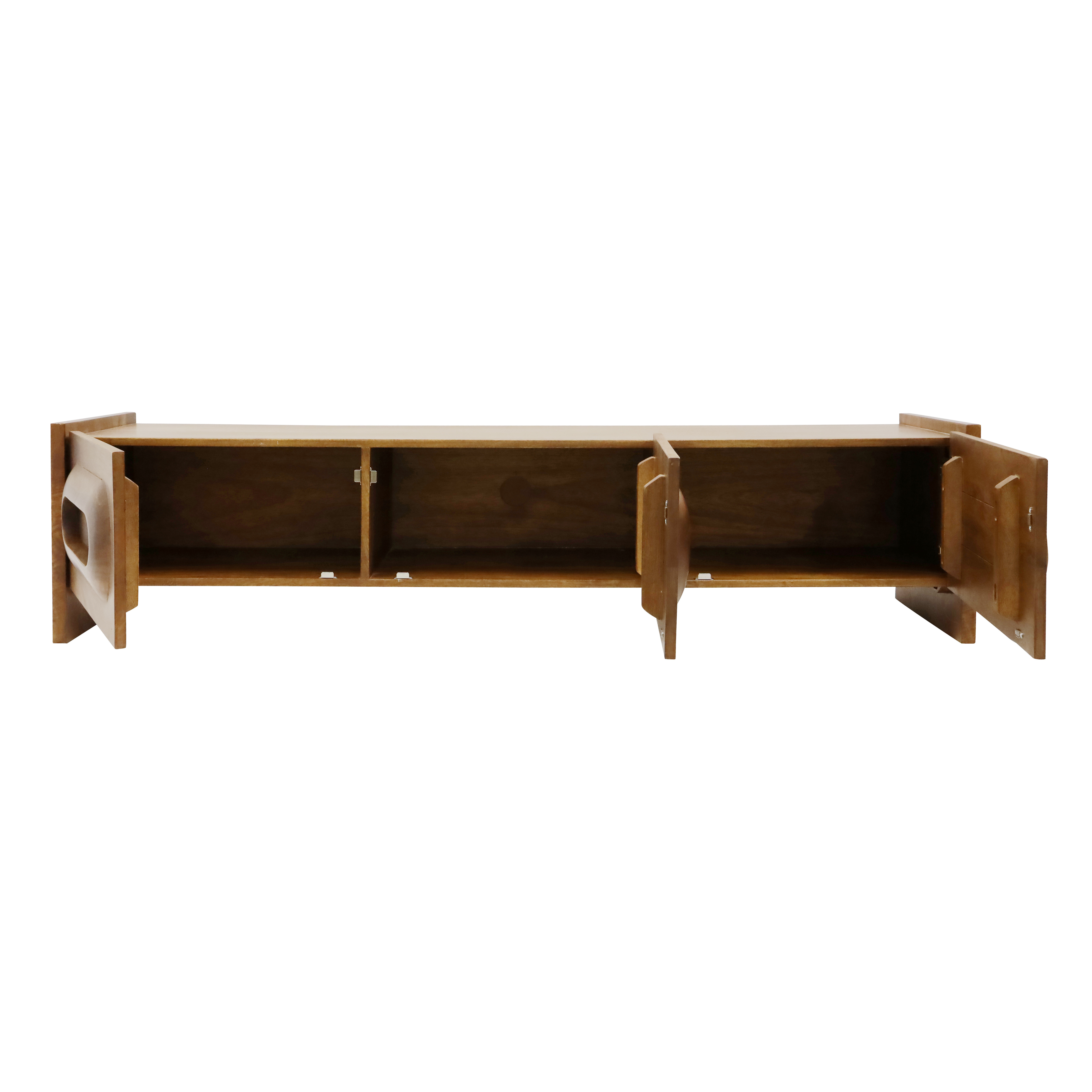 Porthole 3 Door Media Unit - Walnut