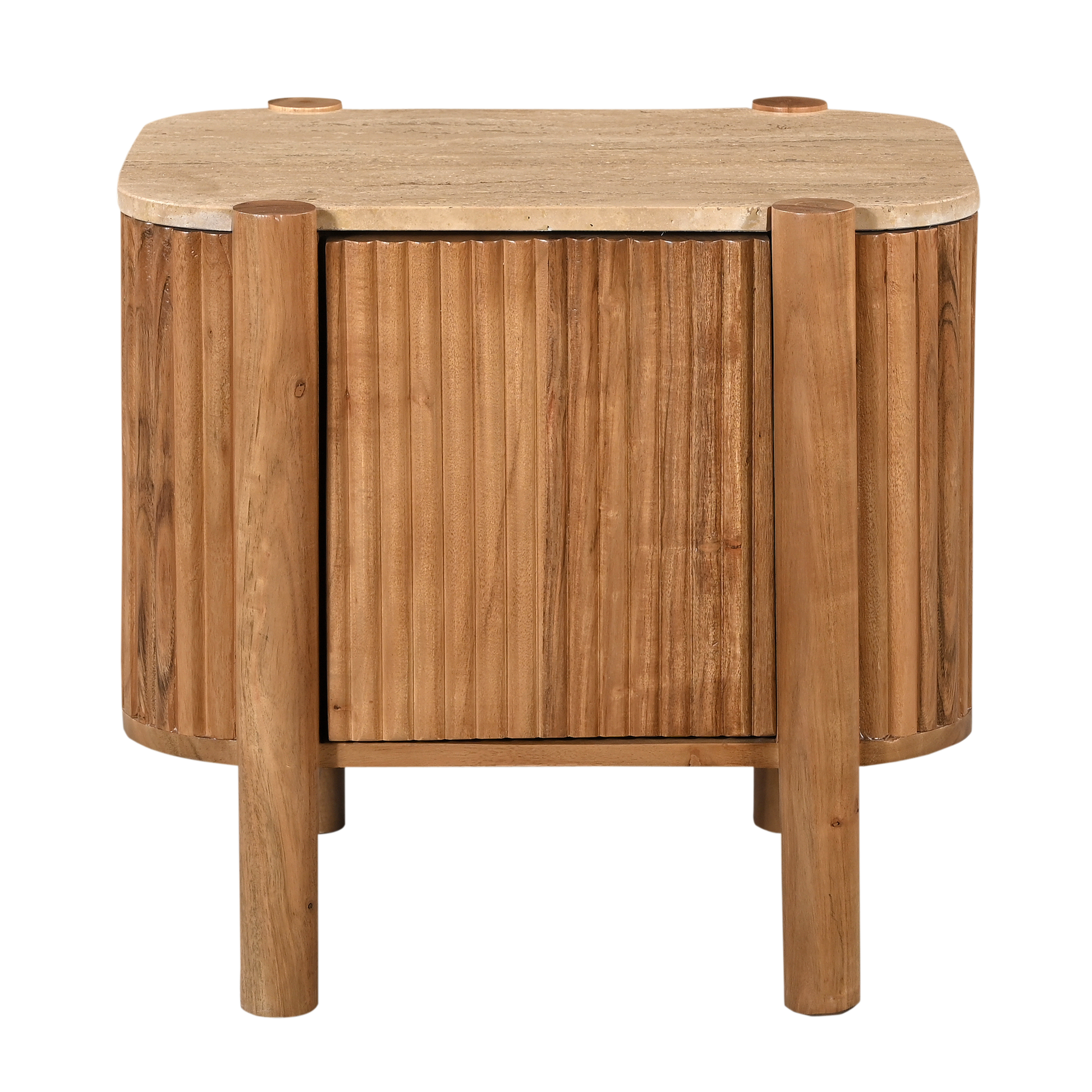 Weiss Bedside With Stone Top - Natural