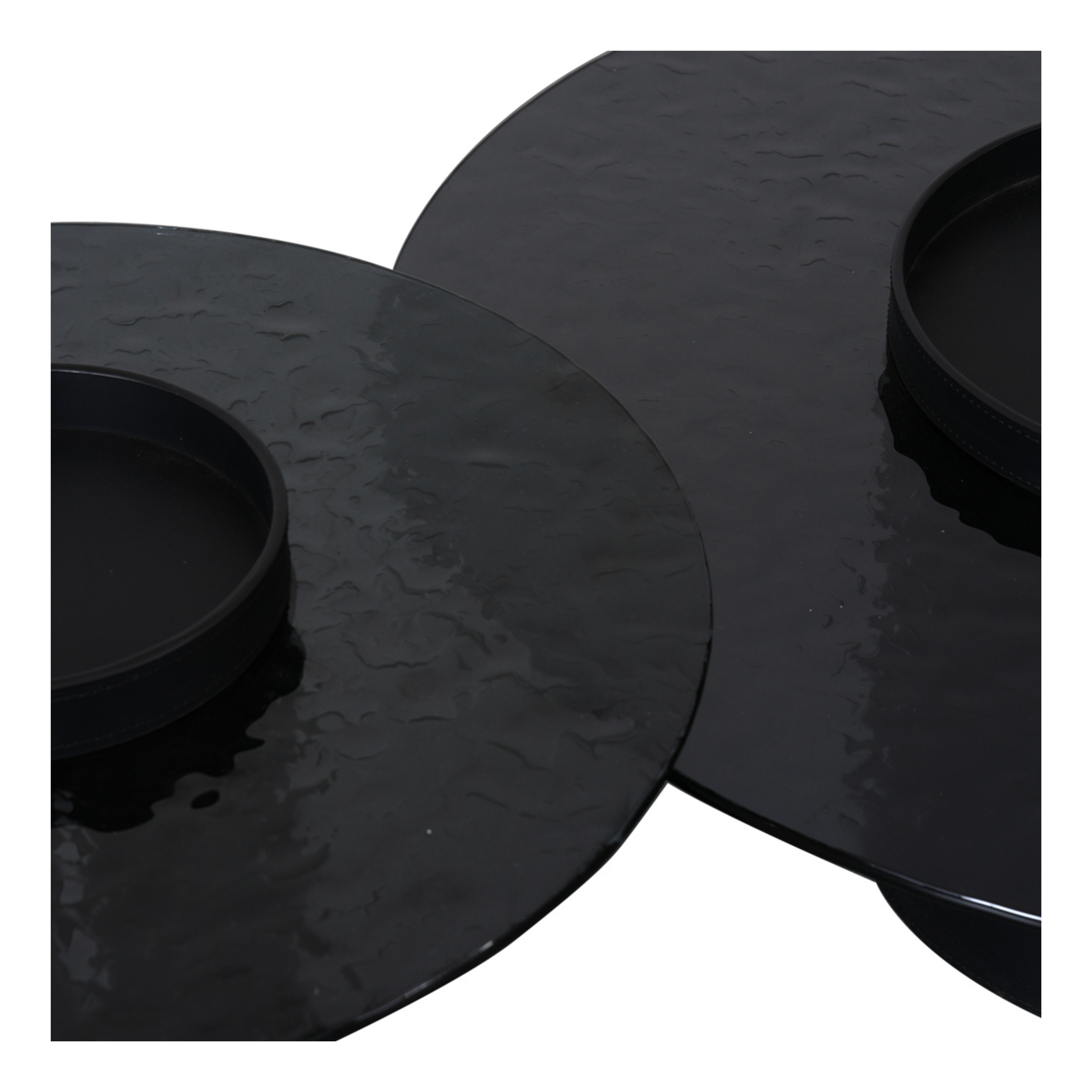 Goodwin Nesting Tables - Smokey Glass/Metal/Leather