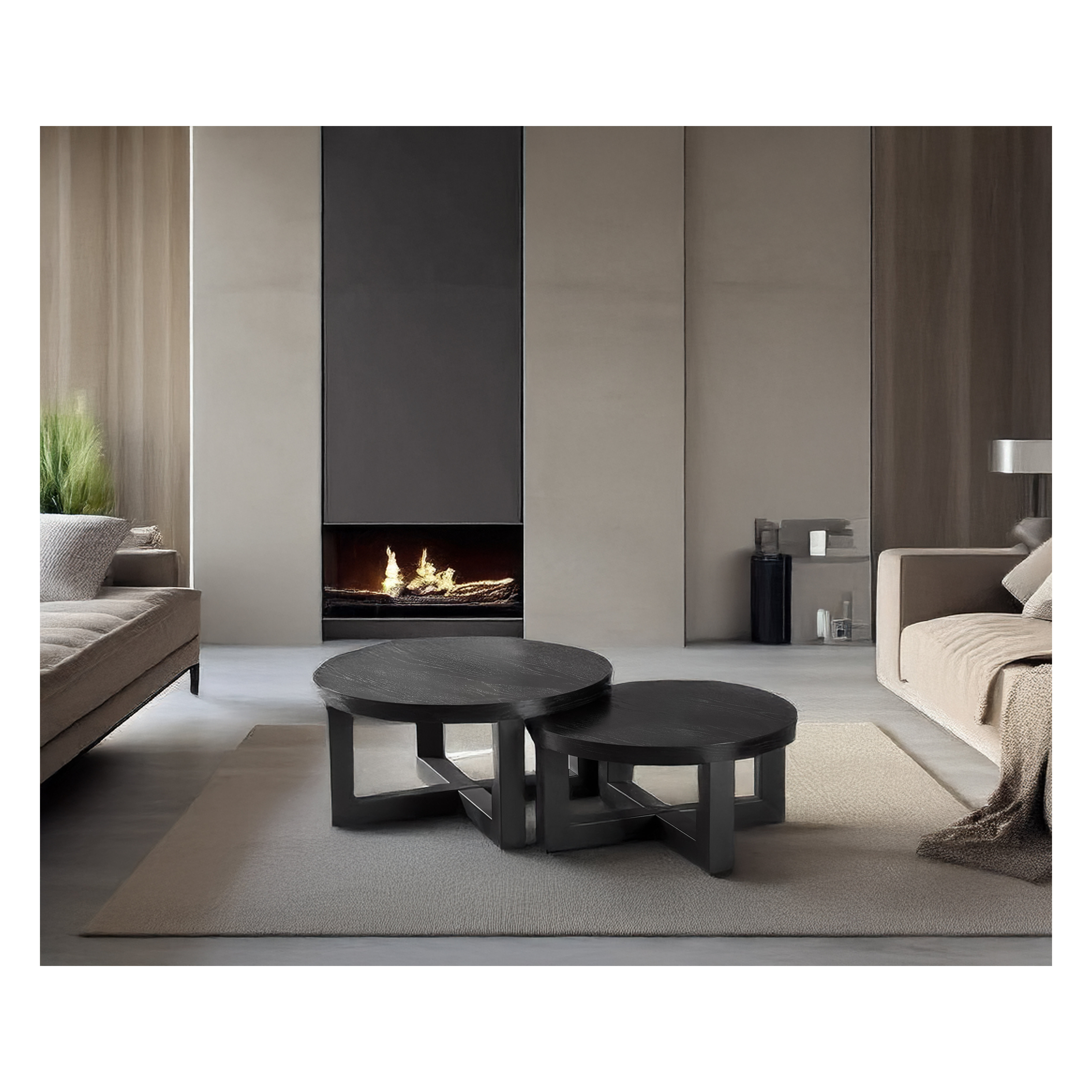 Mackenzie Nesting Coffee Tables - Black Veneer