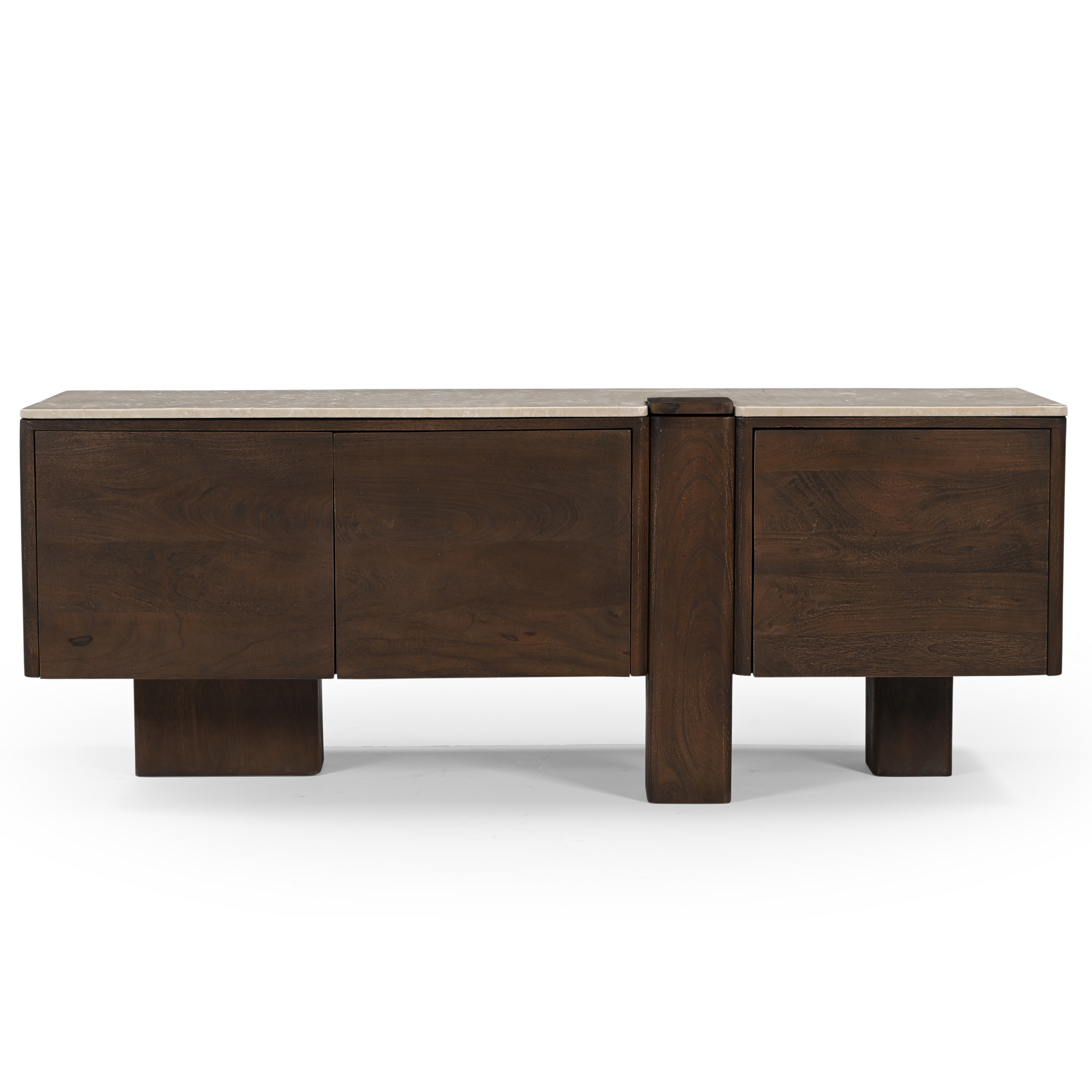 Munoz Media Unit With Stone Top - Walnut