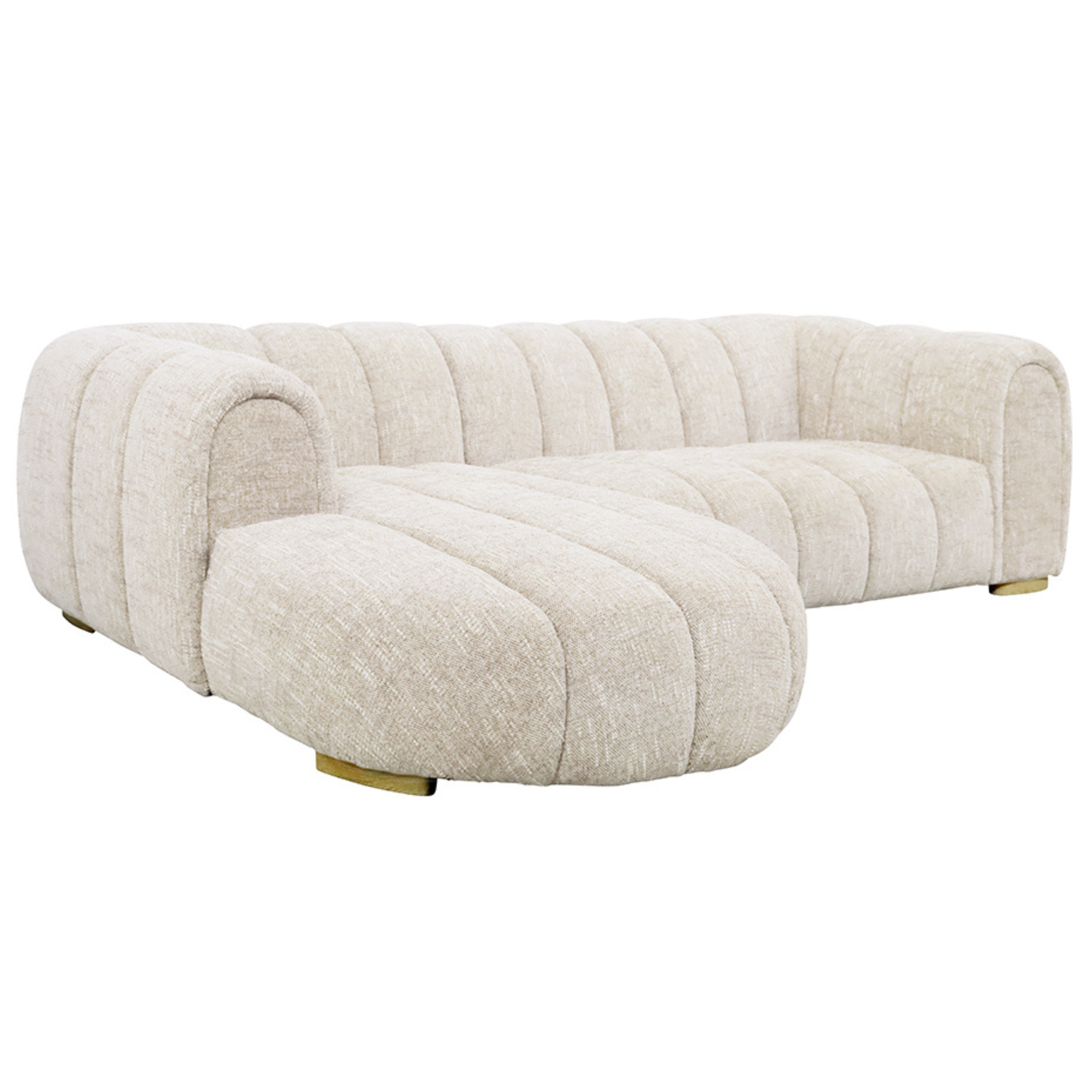 Frazier Sofa With Chaise - Taupe Fleck