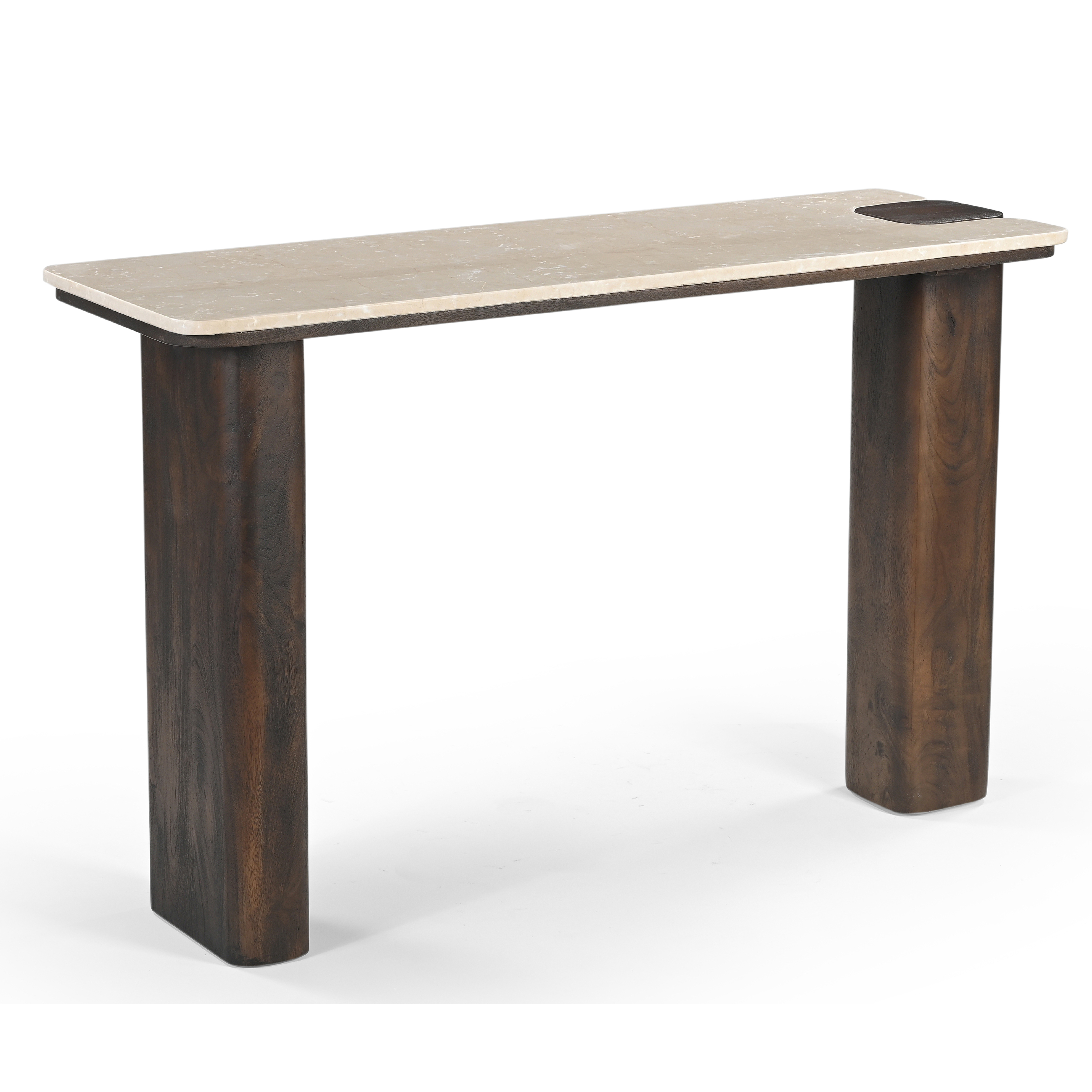 Munoz Console Table With Stone Top - Walnut