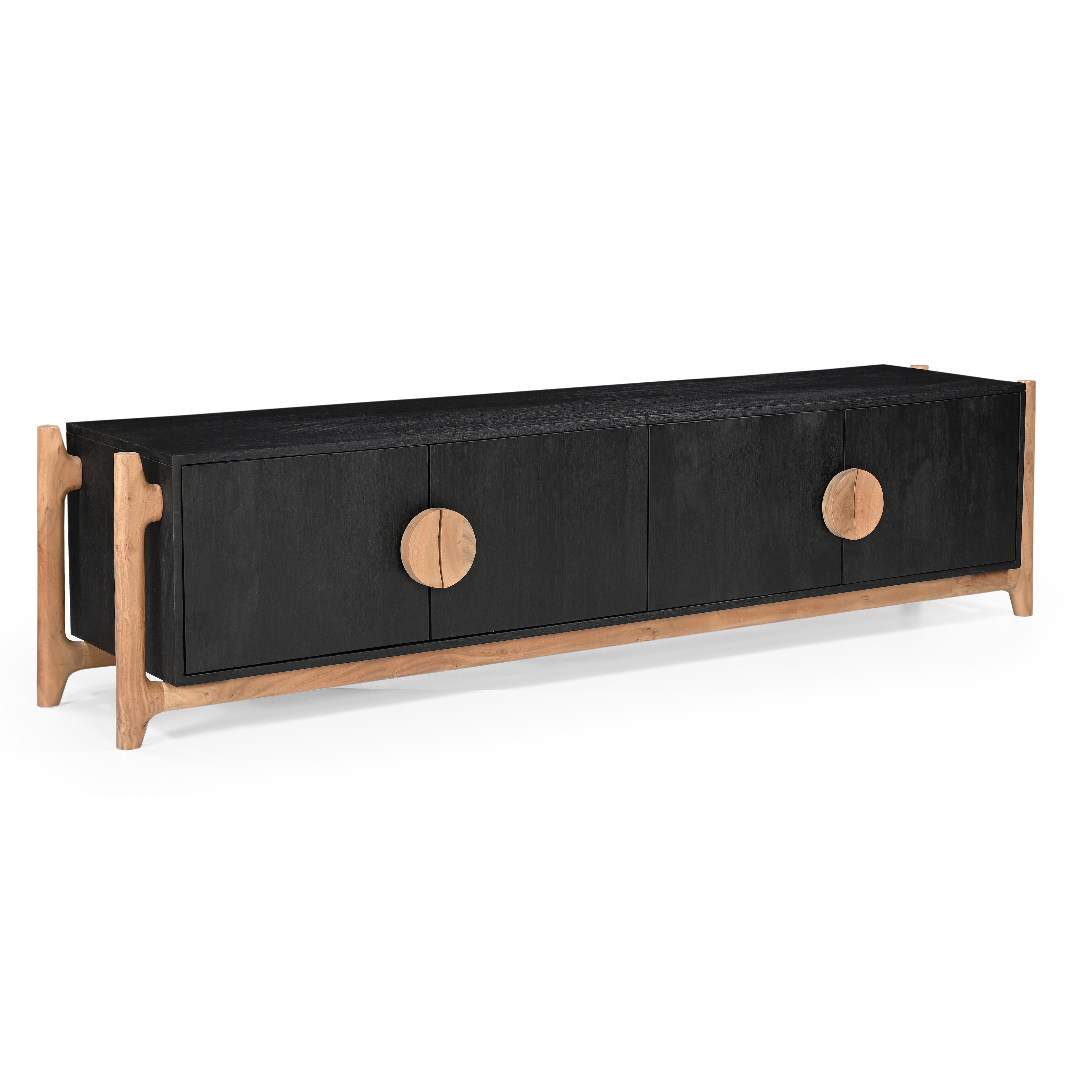 Antler 4 Door Media Unit - Natural & Black