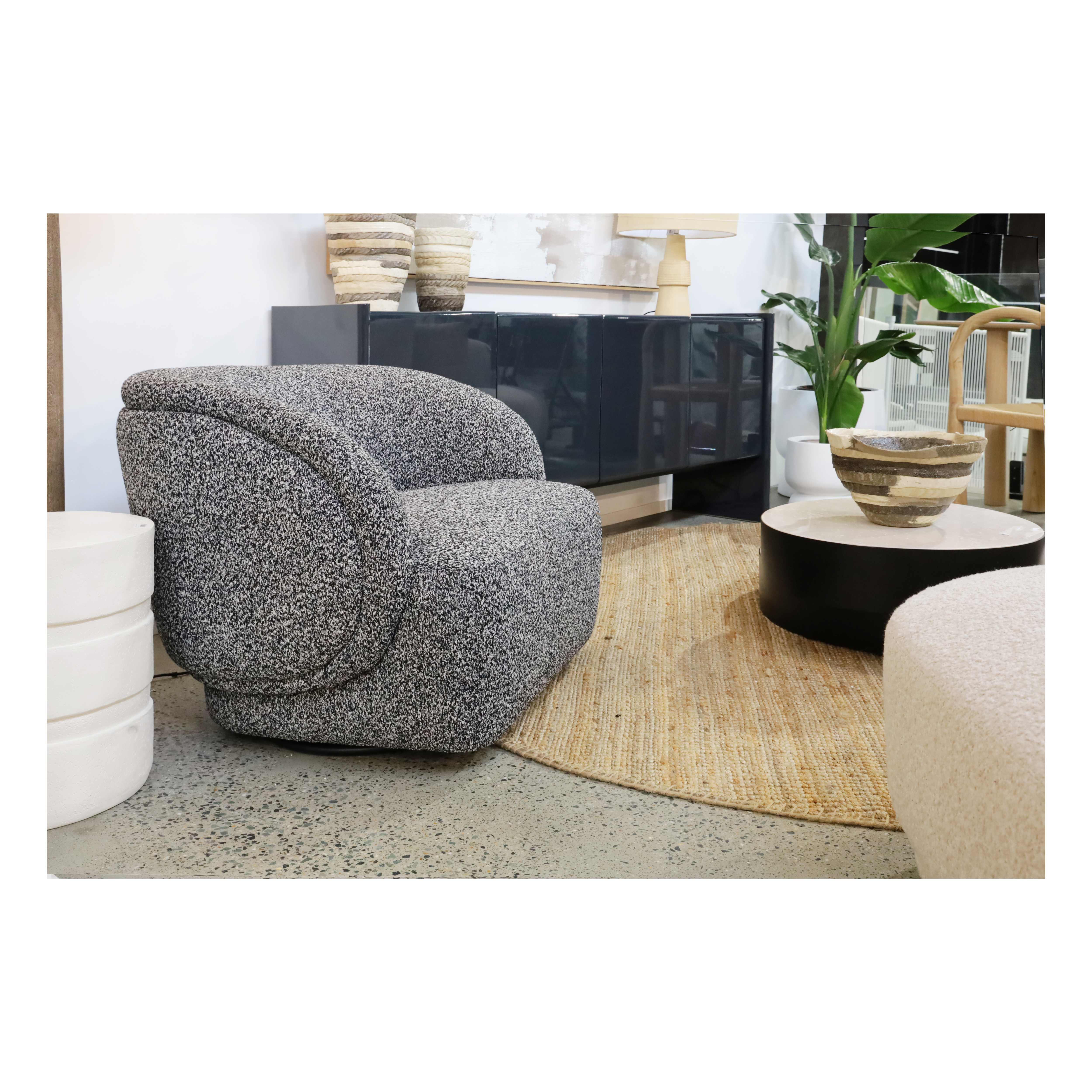 Canyon Swivel Chair - Black Fleck