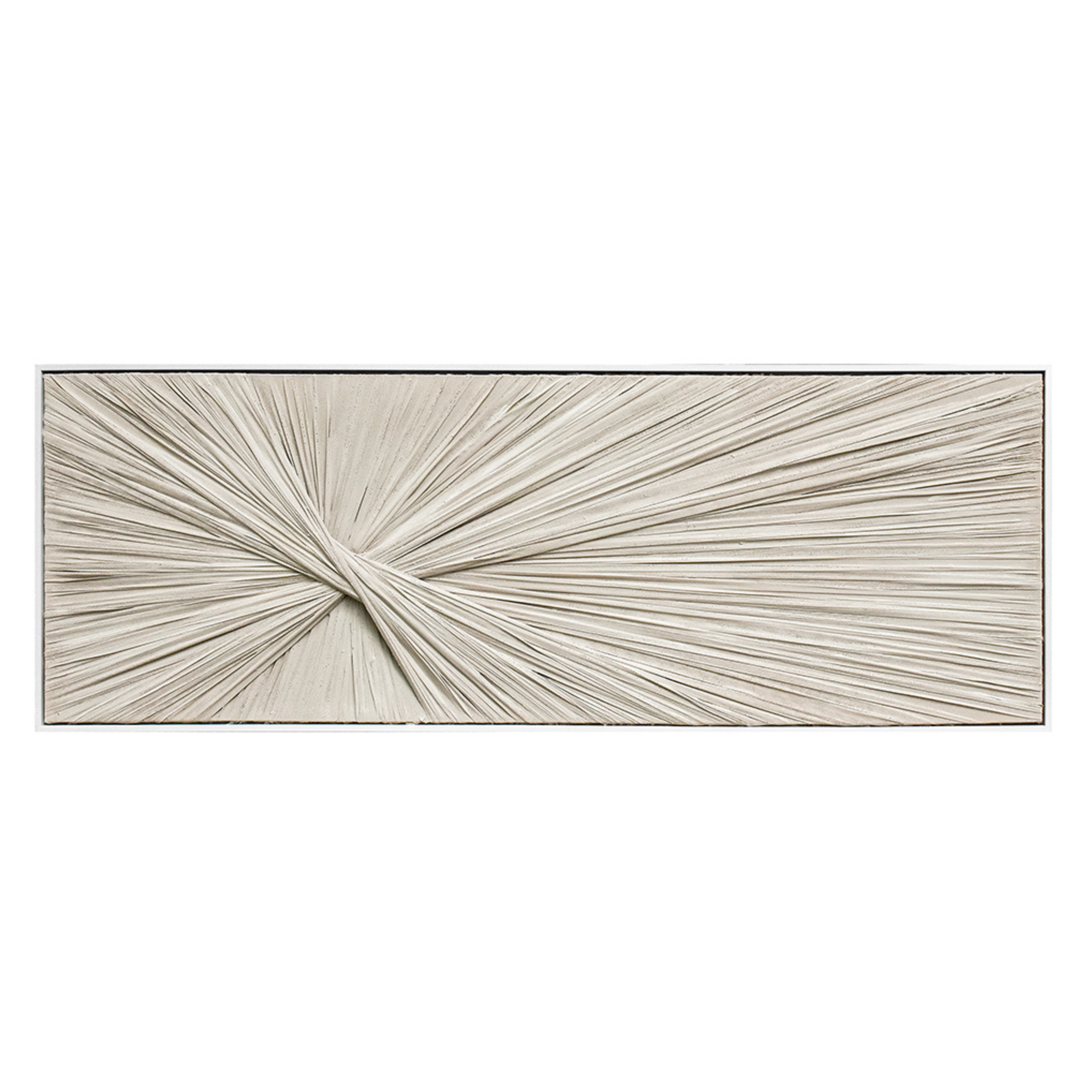 Taupe Textile Framed Art - White Frame