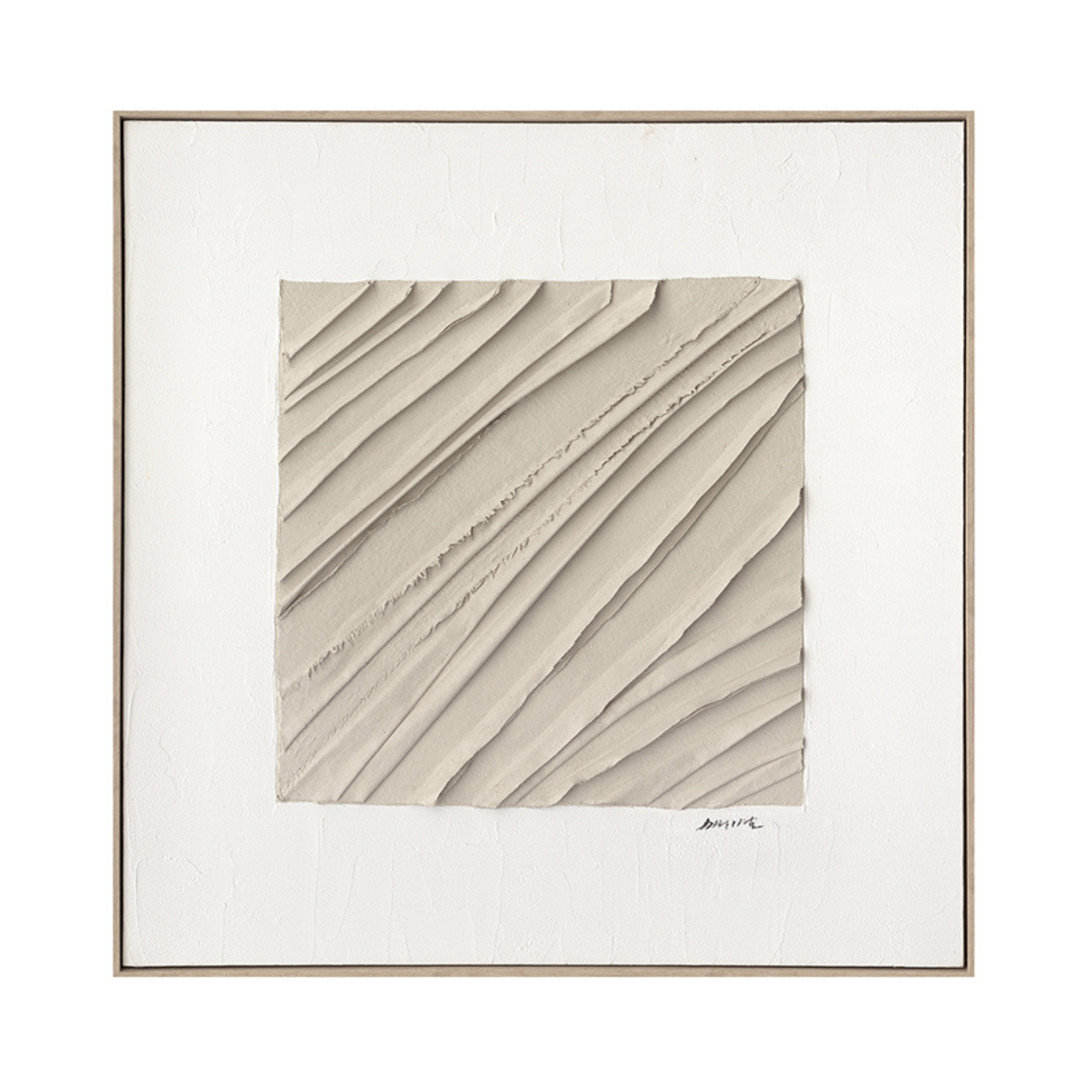 Ellery B Textured Framed Canvas Art - Natural