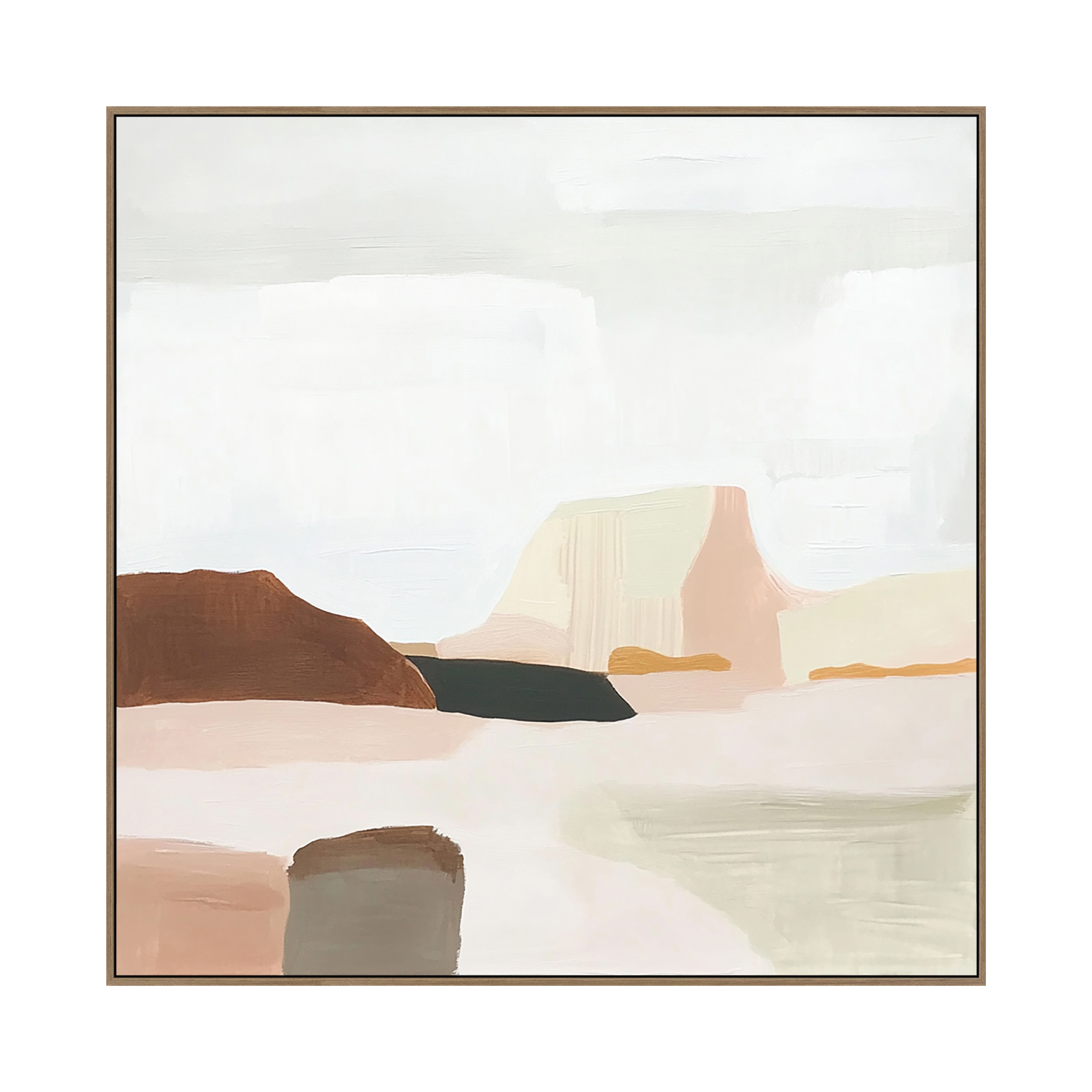 Pale Canyon Framed Canvas - Oak