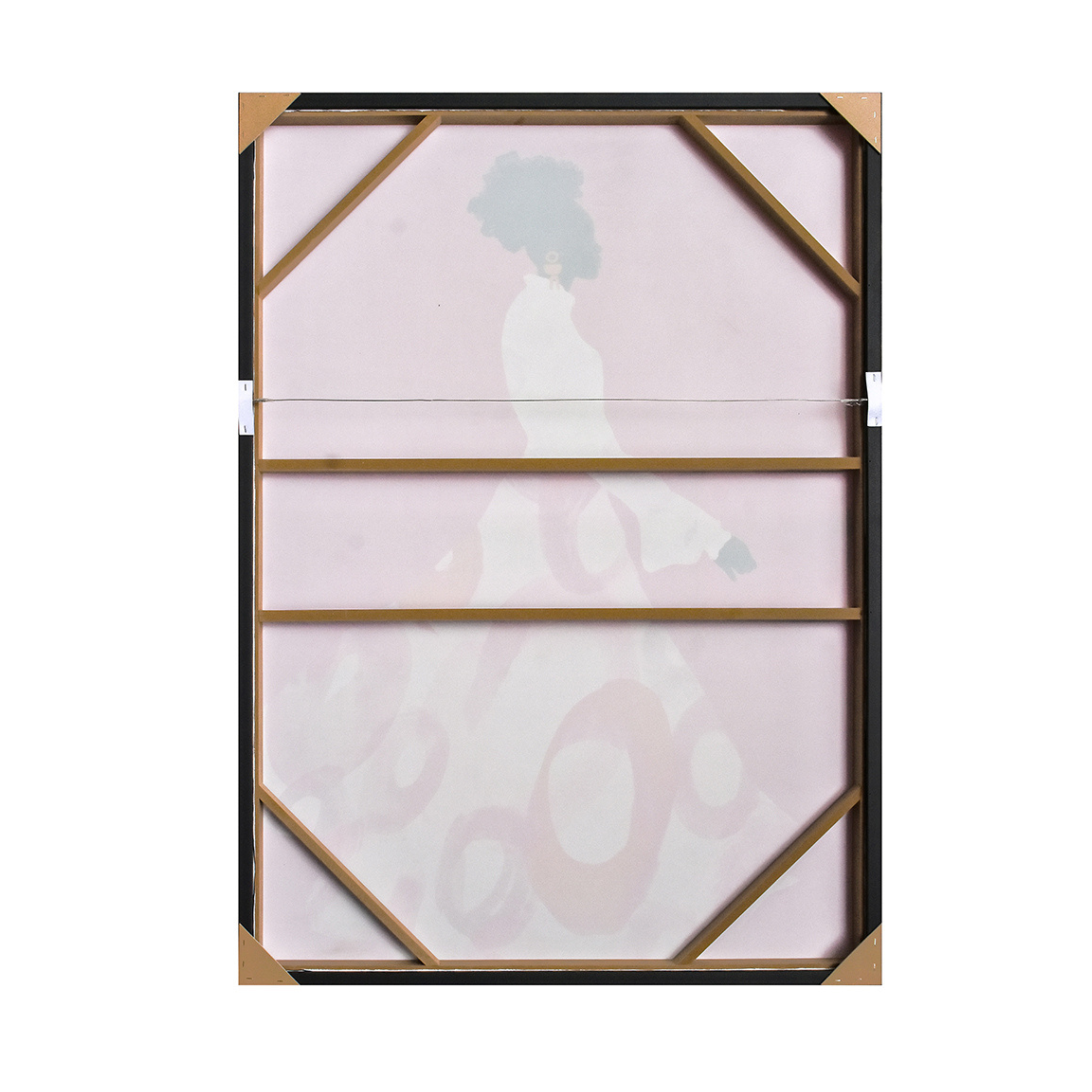 Fuscia Woman Canvas Framed Wall Art - Black Frame