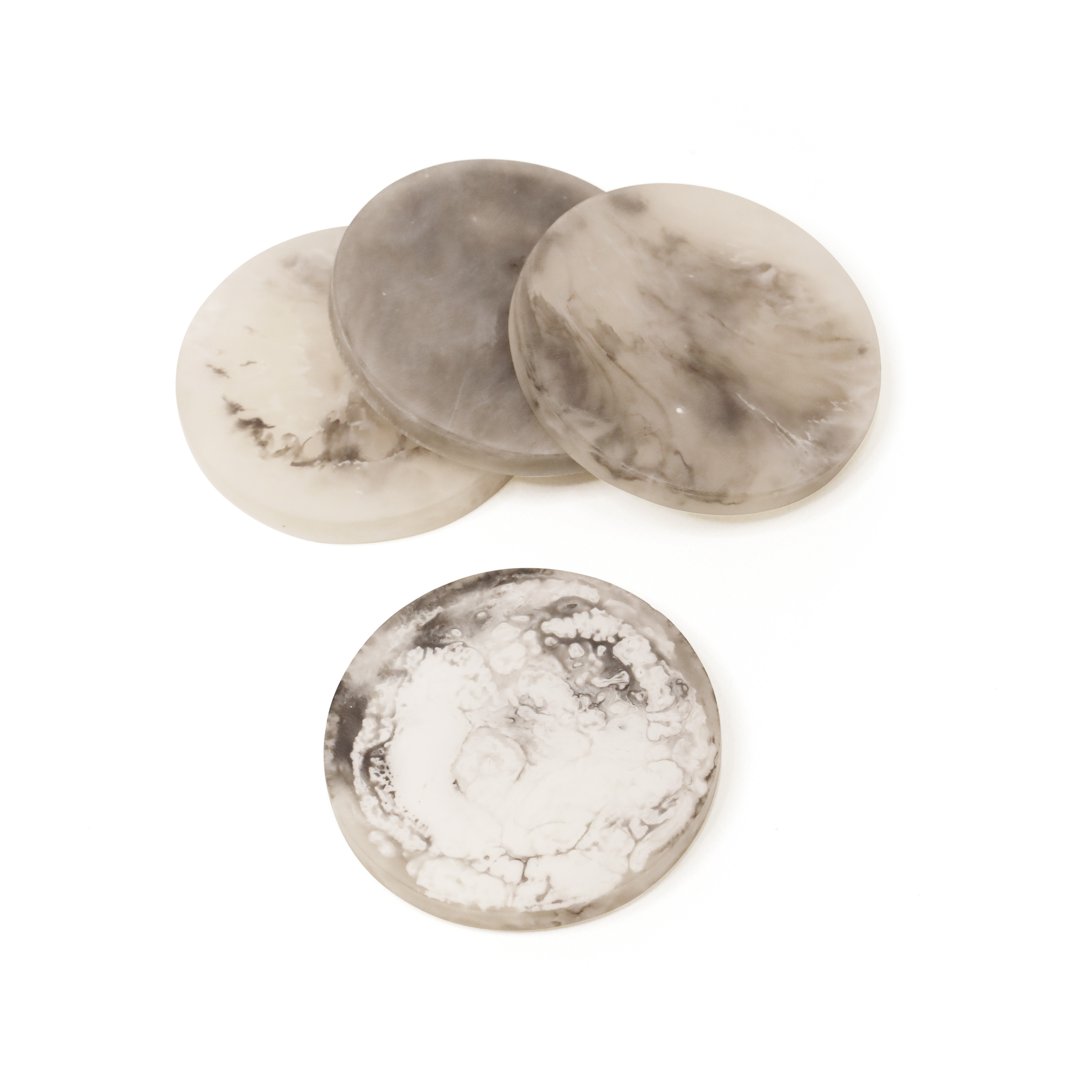 Rylee Resin Coasters Set Of 4 - Black/White