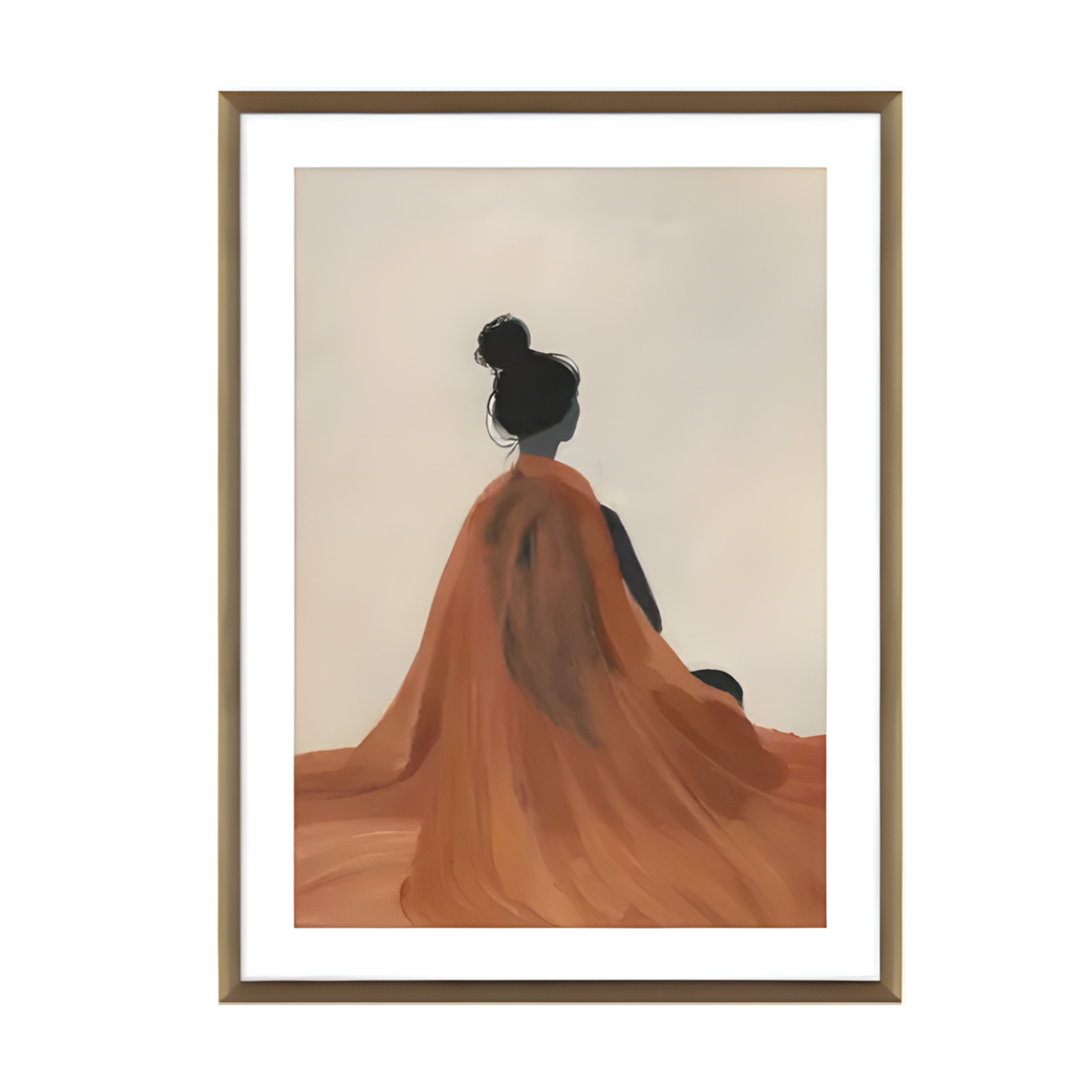 Sunset Saree Glass Framed Print - Oak