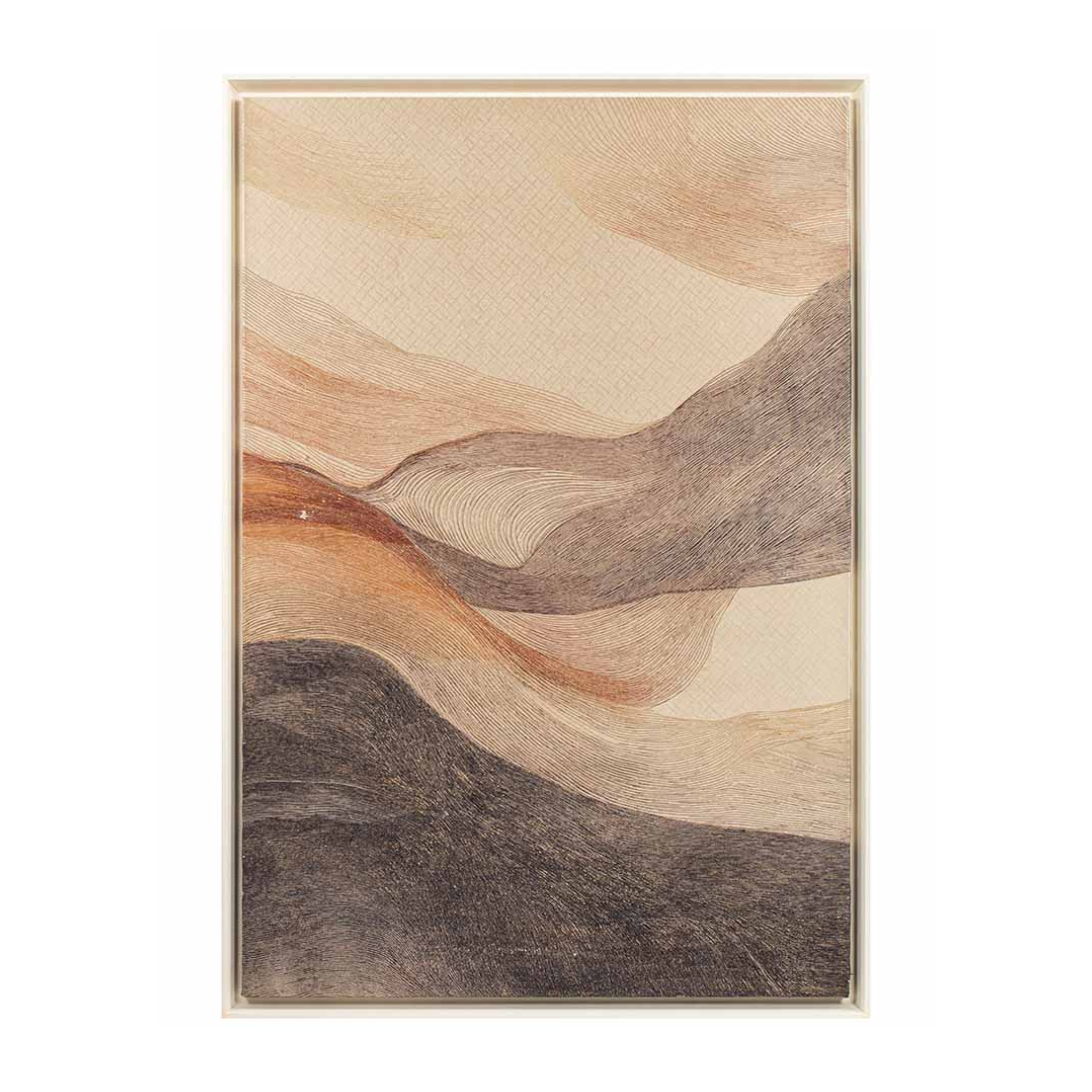 Dunes Textile Art Framed - Natural