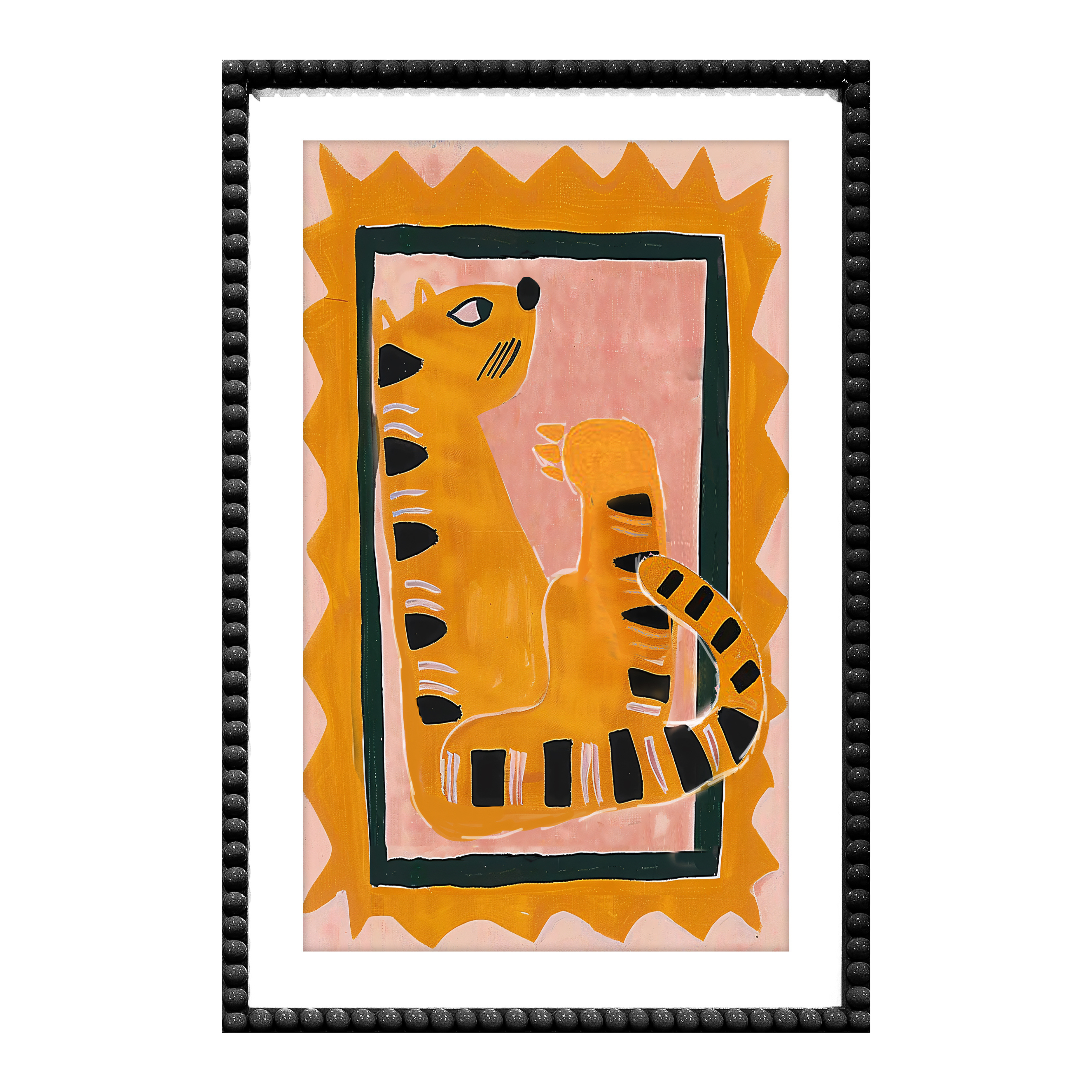 Savanna Glass Framed Canvas - Black Bubbles