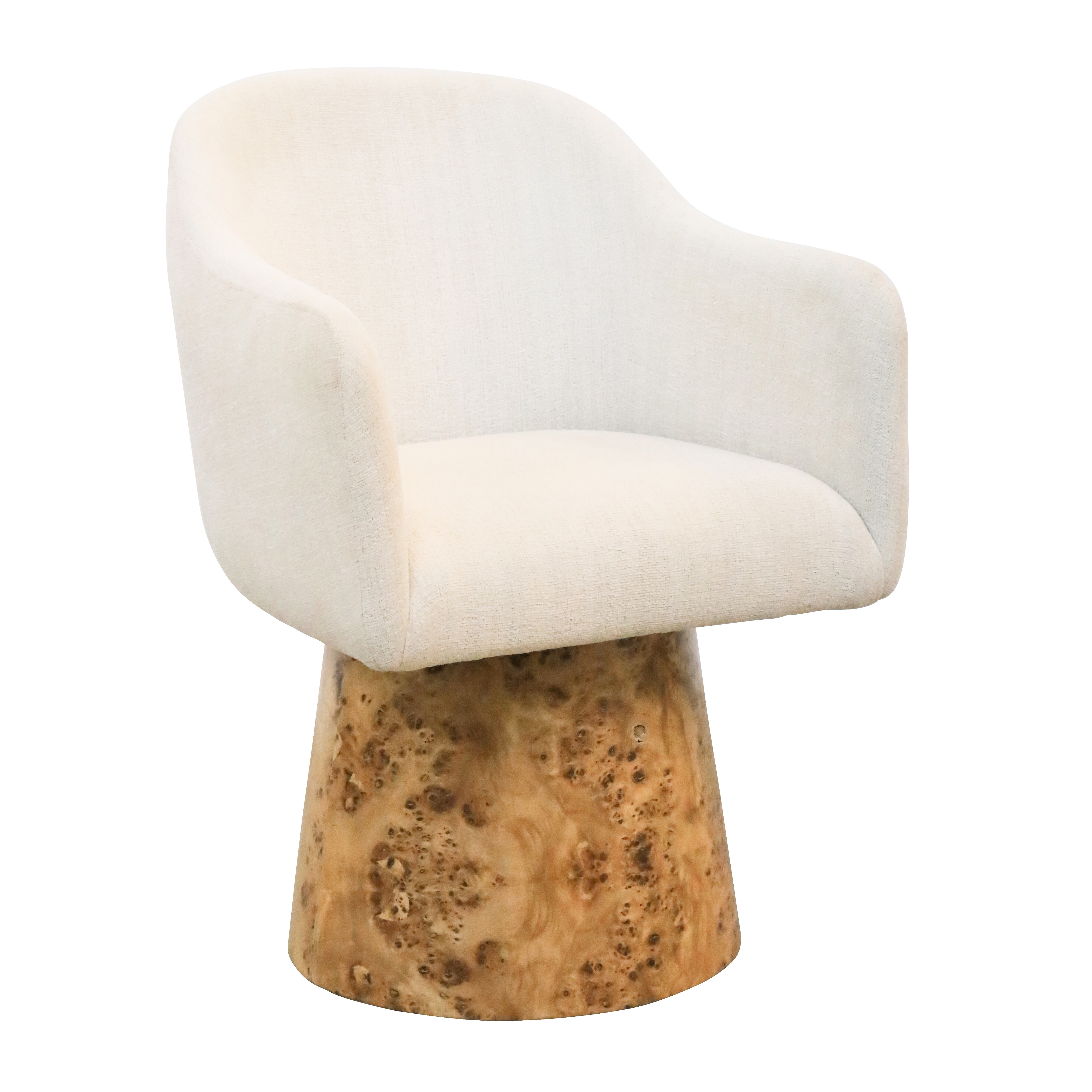 Cruz Swivel Chair With Burl Veneer Base